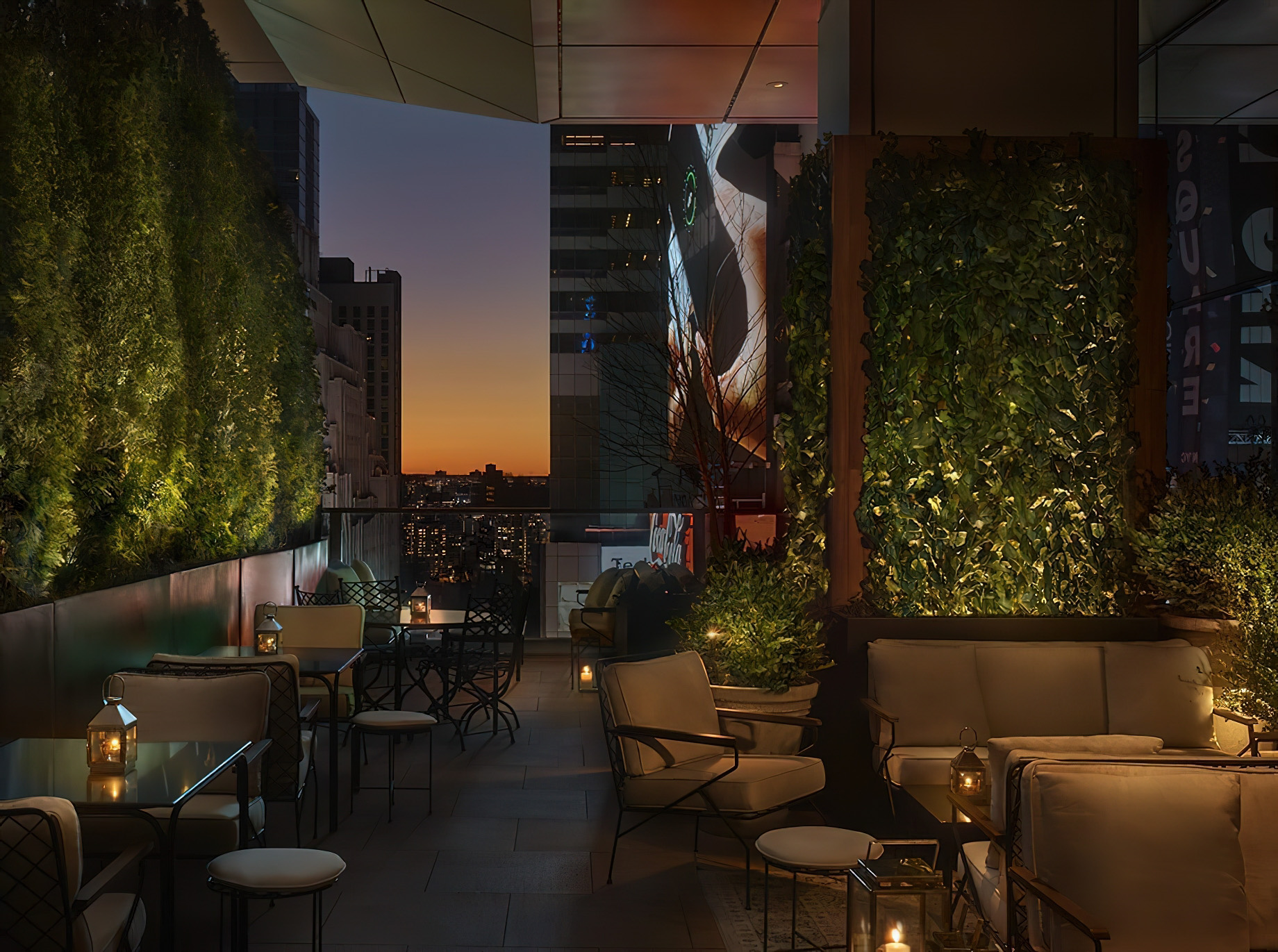 The Times Square EDITION Hotel – New York, NY, USA – Bar Terrace Night View