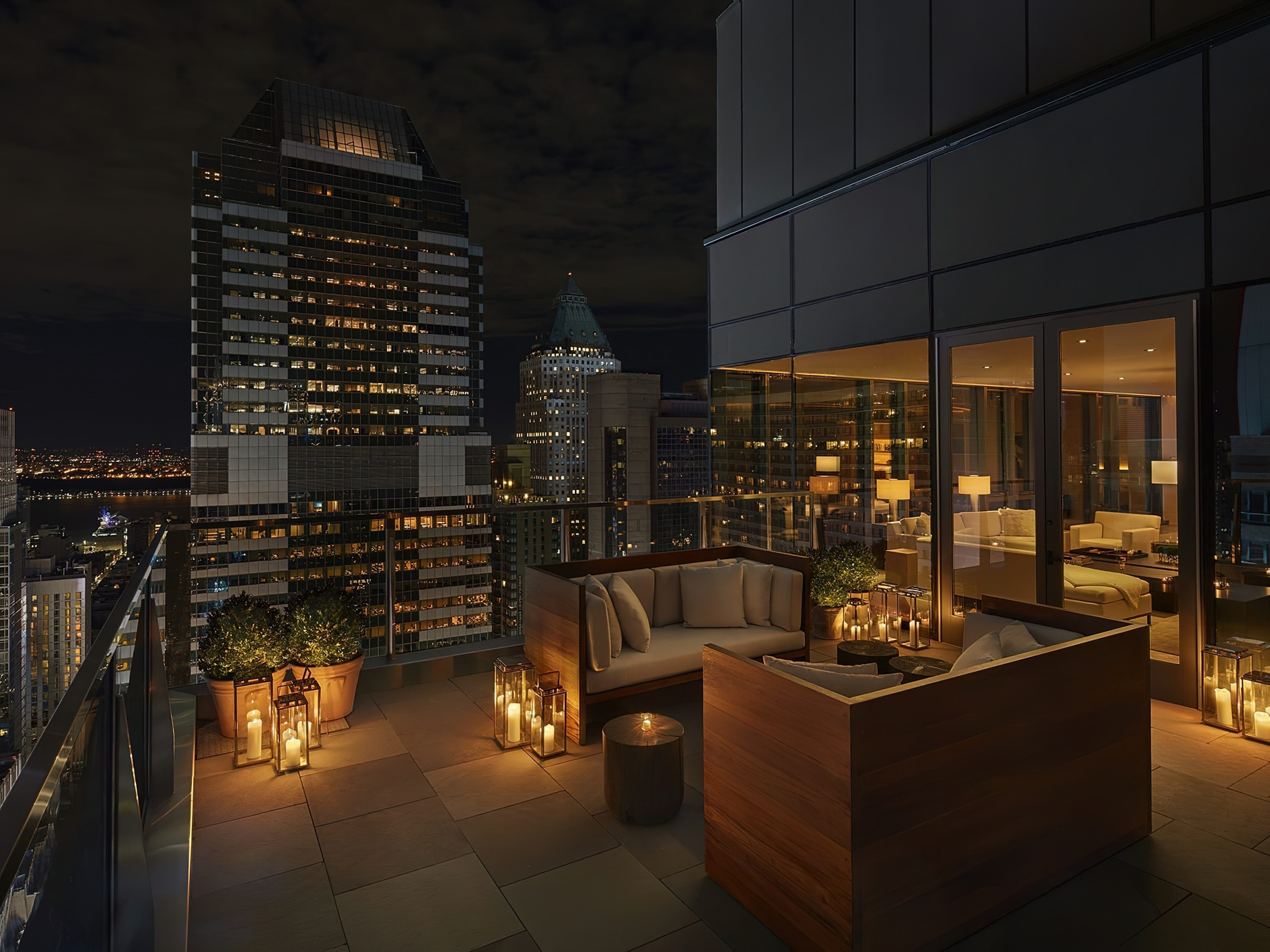 The Times Square EDITION Hotel - New York, NY, USA - Penthouse Terrace at Night