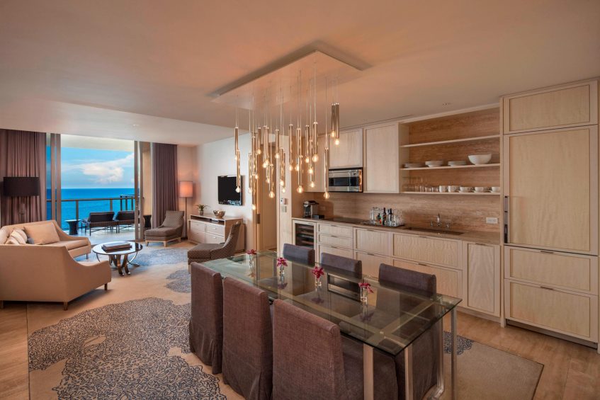 The St. Regis Bal Harbour Resort - Miami Beach, FL, USA - Royal Oceanfront Suite Kitchen and Dining Area