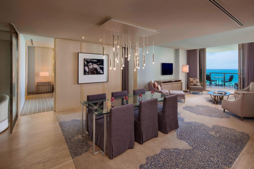 The St. Regis Bal Harbour Resort - Miami Beach, FL, USA - Atlantic Oceanfront Suite Living and Dining Room