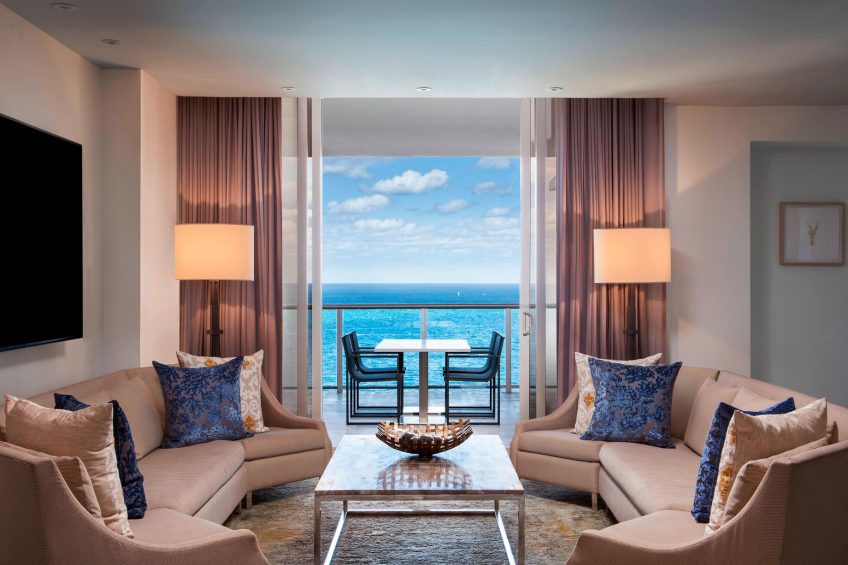 The St. Regis Bal Harbour Resort - Miami Beach, FL, USA - Sky Palace Suite Living Room View