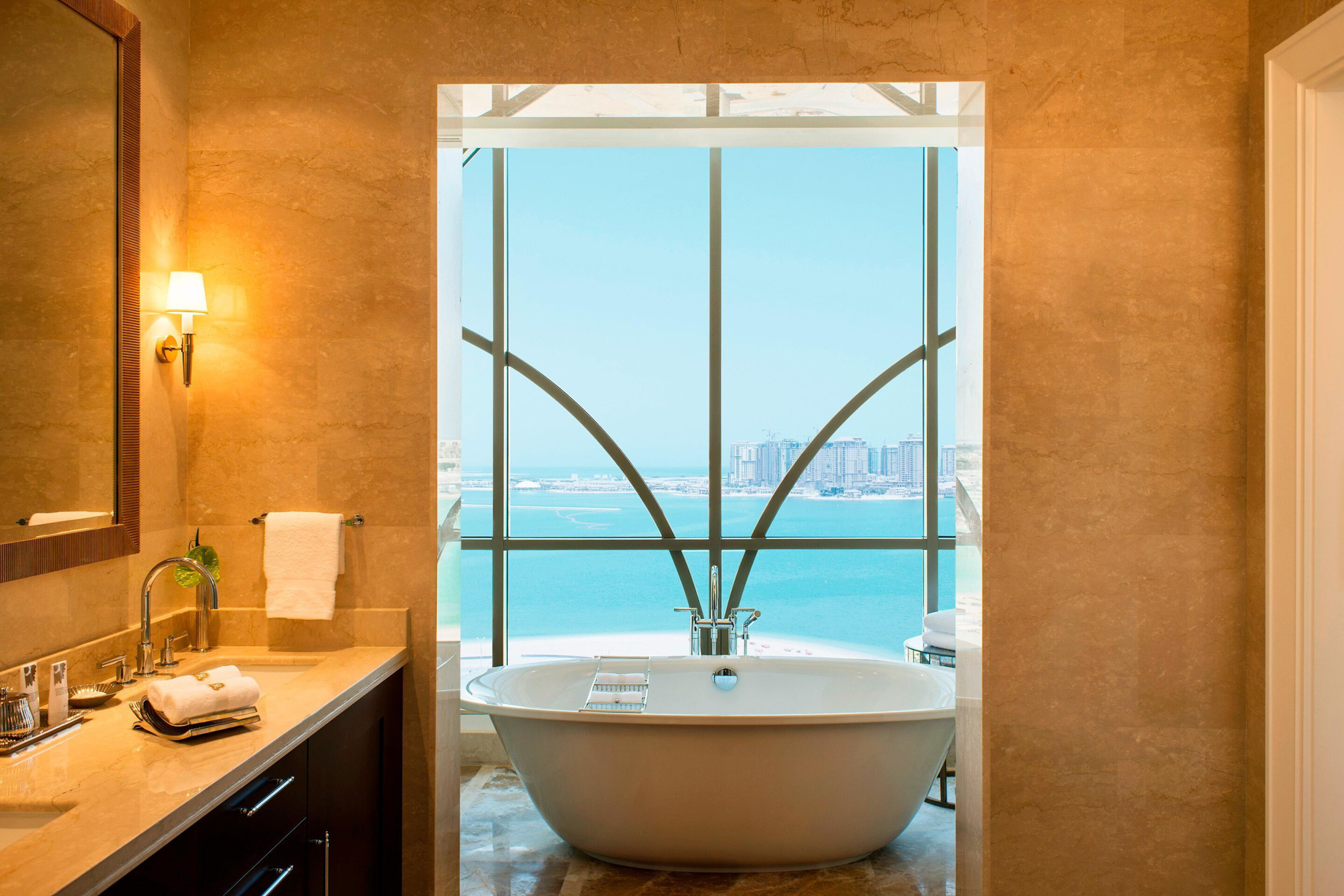 The St. Regis Doha Hotel – Doha, Qatar – Presidential Suite Bathroom Ocean View
