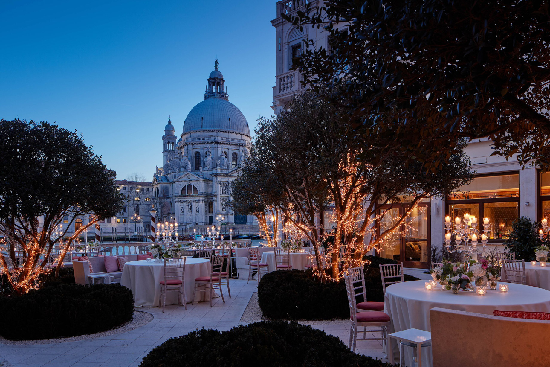 The St. Regis Venice Hotel – Venice, Italy – The Italianate Garden Evening Wedding Setup