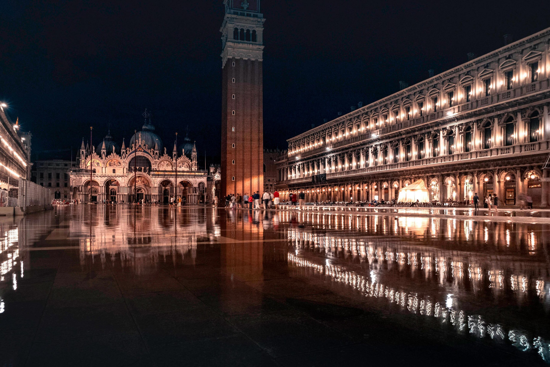 The St. Regis Venice Hotel - Venice, Italy - Acqua Alta in St. Mark's Square Night View