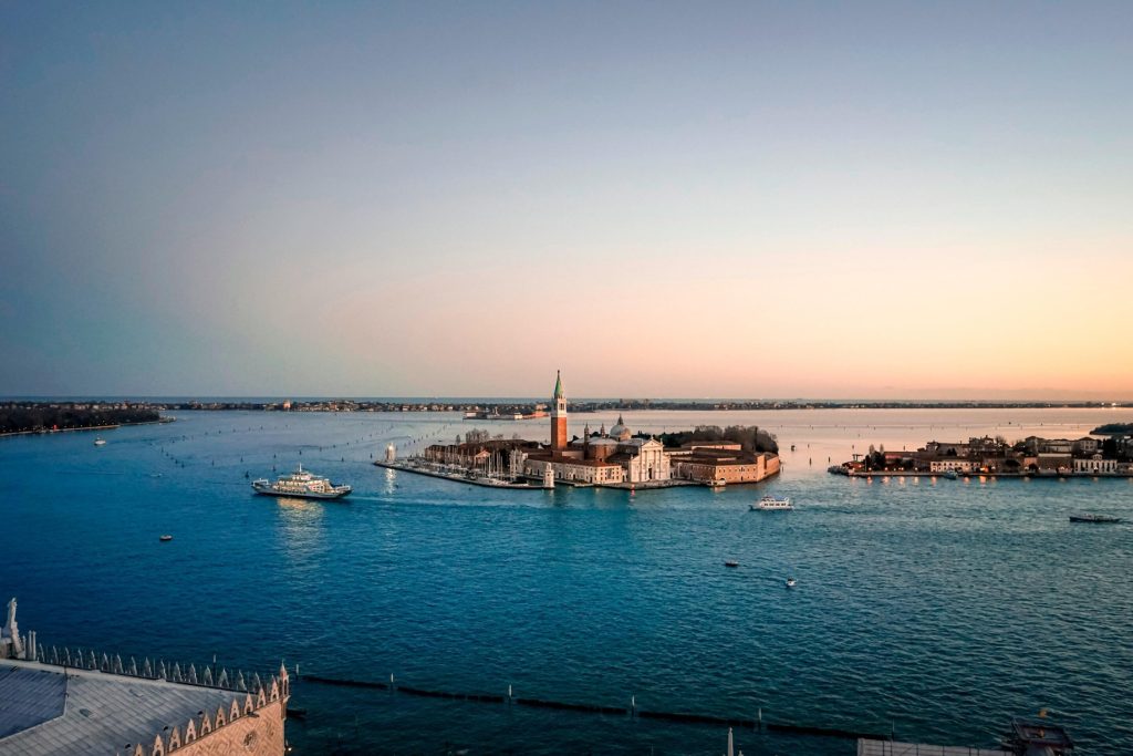 The St. Regis Venice Hotel - Venice, Italy - San Giorgio Island and The Venice Lagoon Aerial View