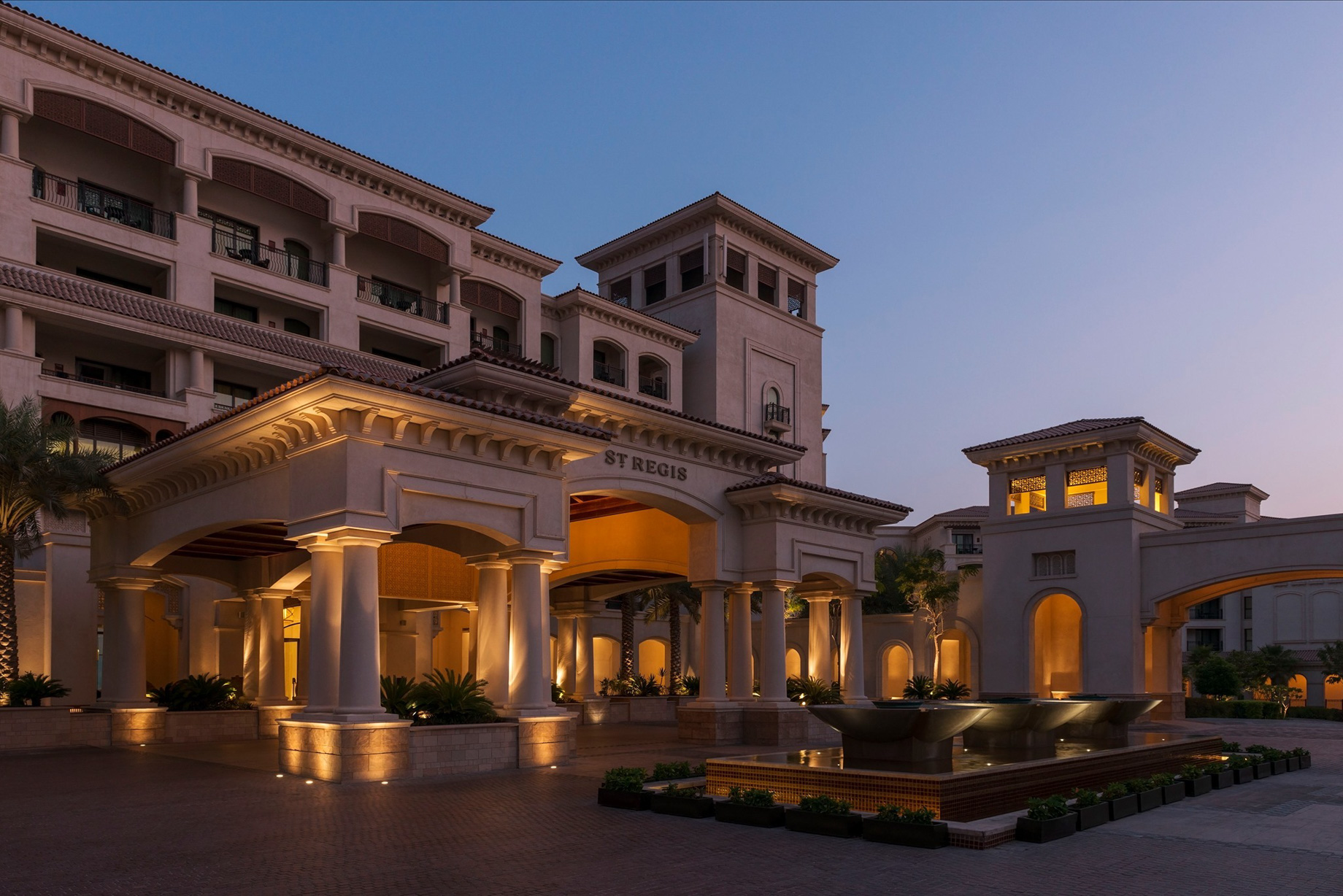 The St. Regis Saadiyat Island Resort – Abu Dhabi, UAE – St. Regis Resort Entrance at Dusk