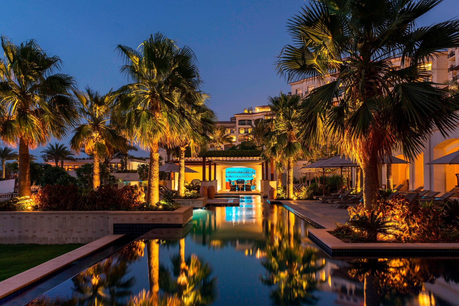 The St. Regis Saadiyat Island Resort – Abu Dhabi, UAE – Adult Pool Resort Night View