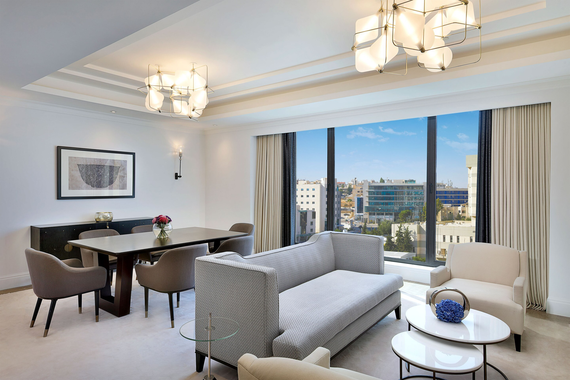 The St. Regis Amman Hotel - Amman, Jordan - Three Bedroom Apartment Living Room And Dining Area