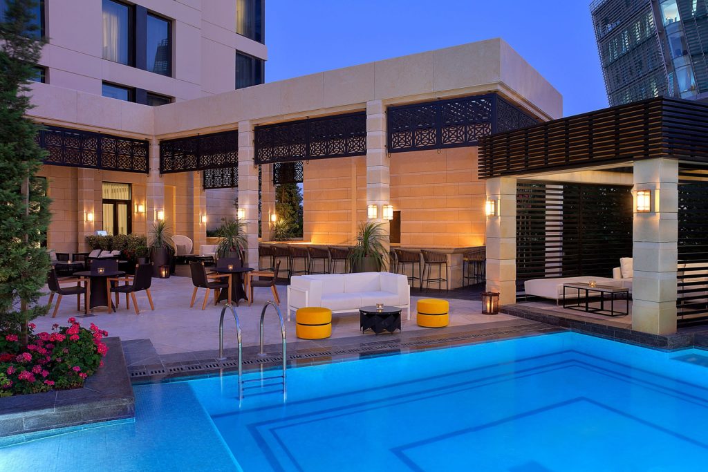 The St. Regis Amman Hotel - Amman, Jordan - Outdoor Pool Deck Night