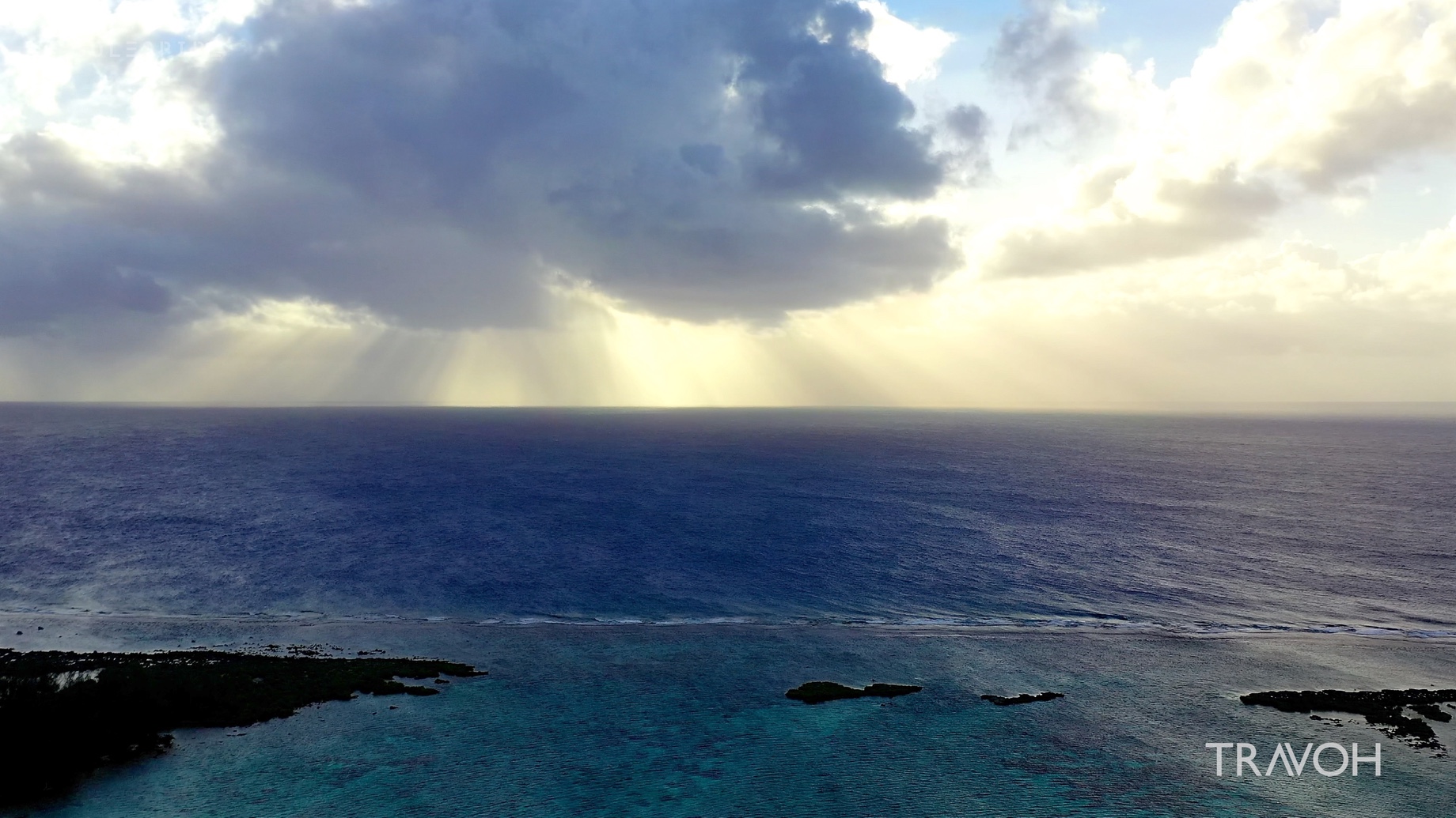 Dramatic Drone Views - South Pacific Ocean Sunset - Bora Bora, French Polynesia - 4K Travel Video