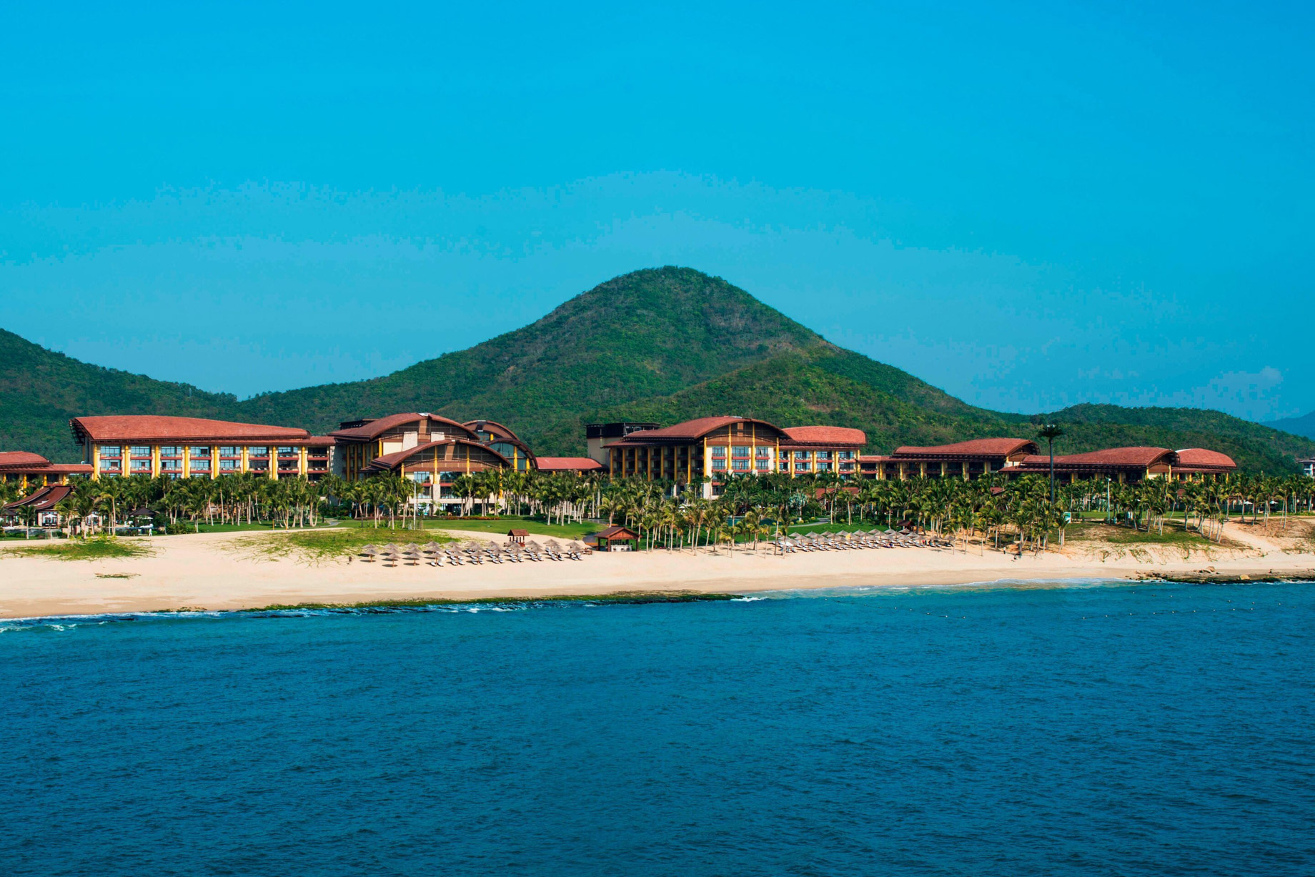 The St. Regis Sanya Yalong Bay Resort – Hainan, China – Yalong Bay Resort Beach View Aerial