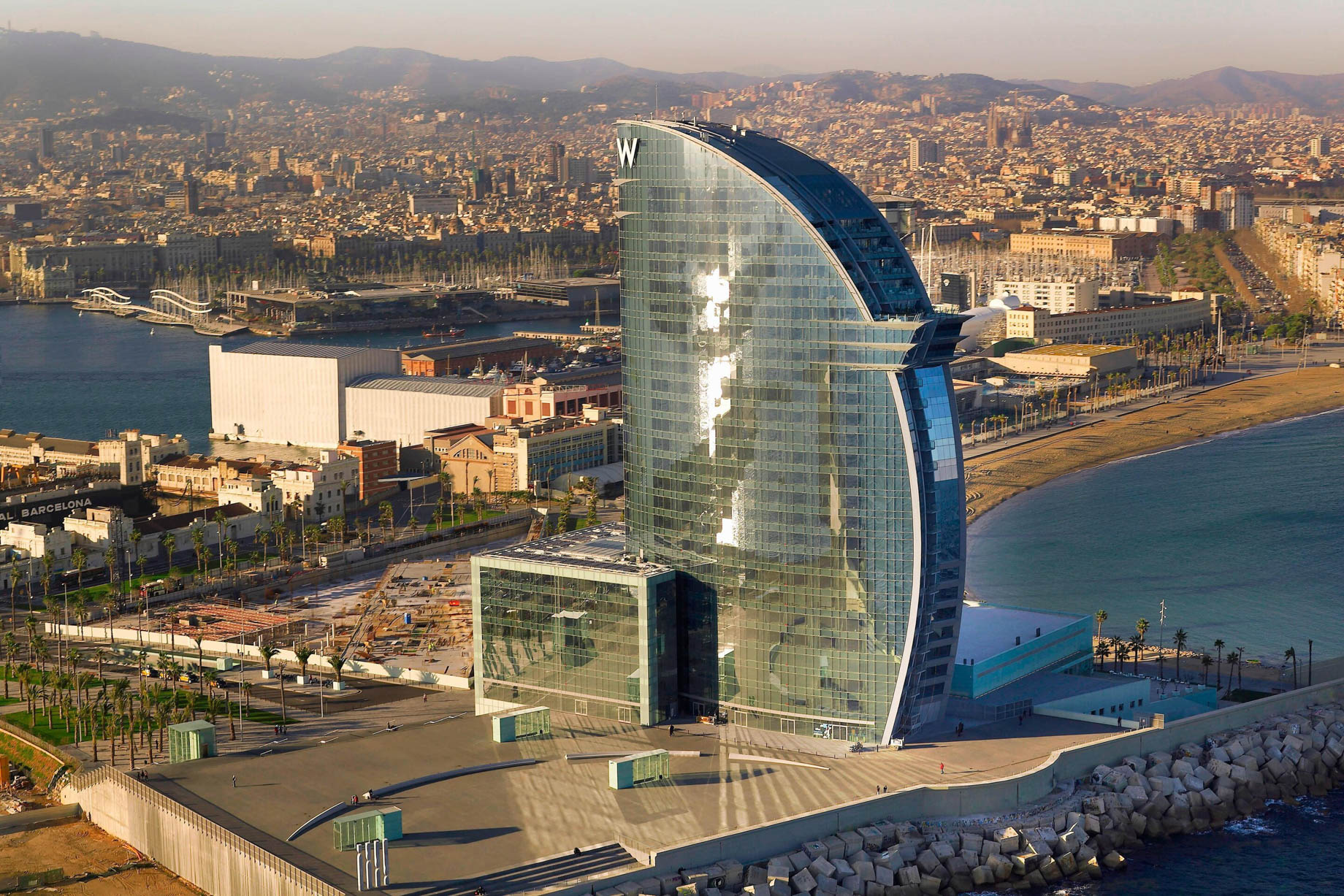 W Barcelona Hotel - Barcelona, Spain - Hotel City View Aerial