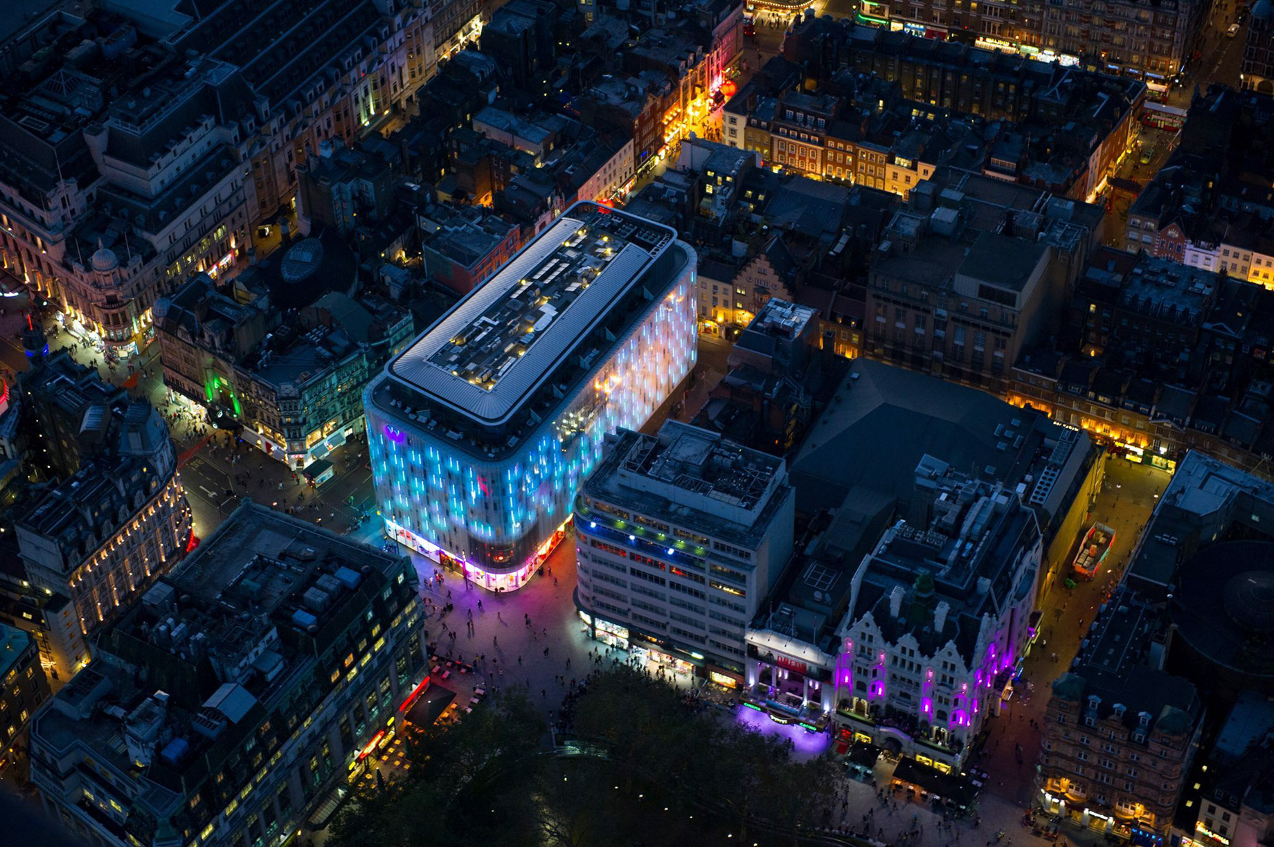 W London Hotel - London, United Kingdom - Hotel Aerial Night City View