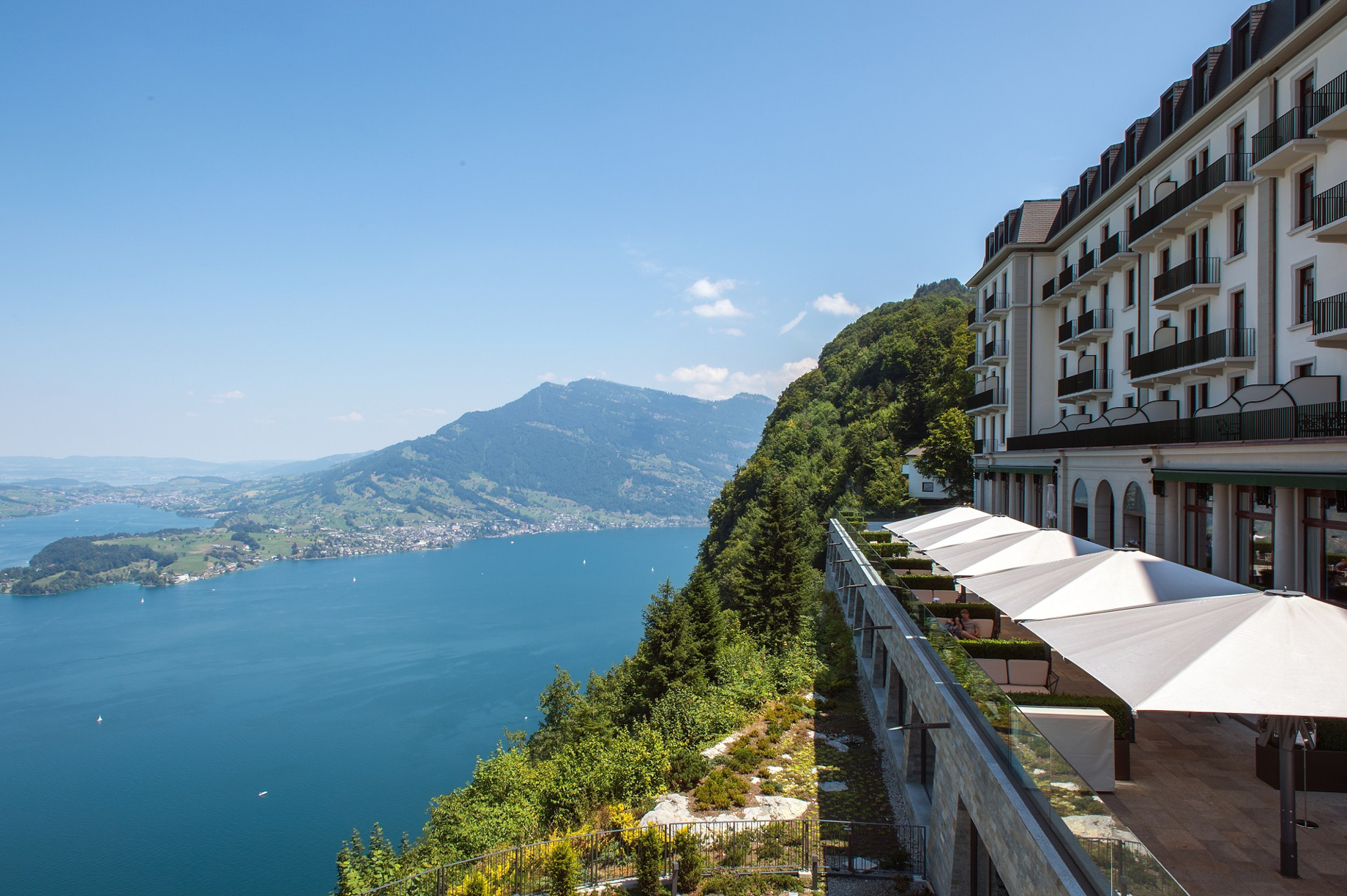 Palace Hotel – Burgenstock Hotels & Resort – Obburgen, Switzerland – Lake Lucerne Terrace View