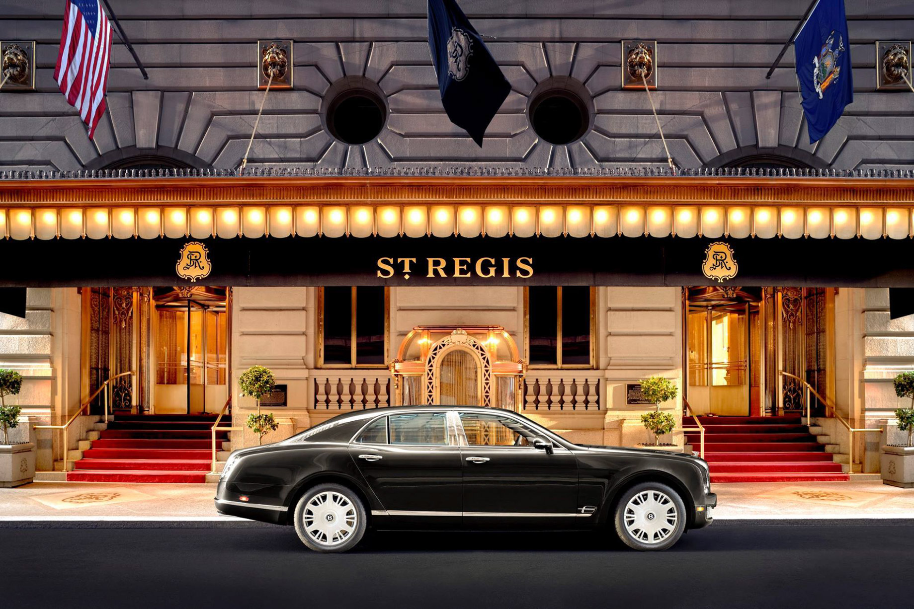 The St. Regis New York Hotel – New York, NY, USA – Evening Exterior Front Entrance