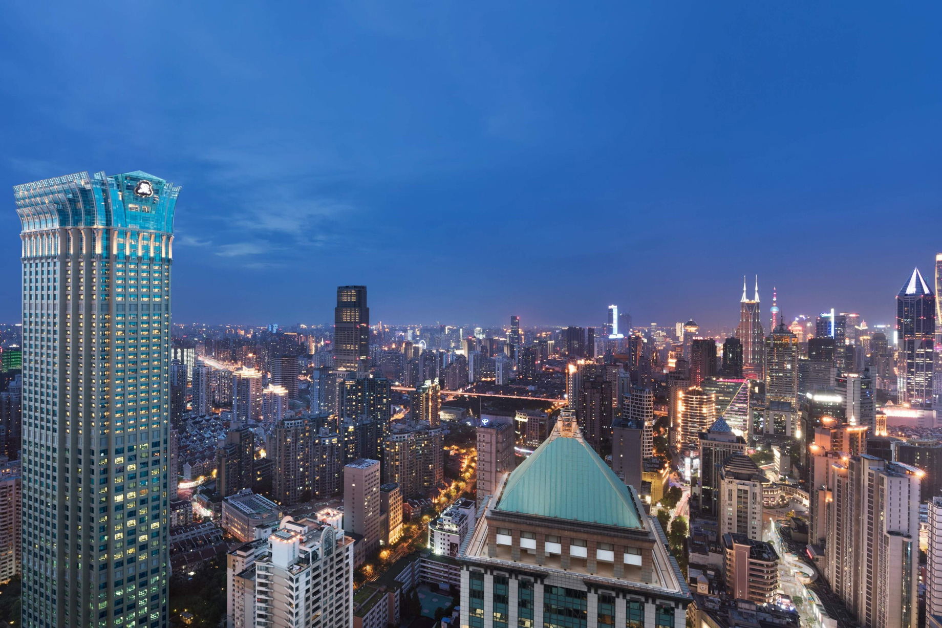 The St. Regis Shanghai Jingan Hotel – Shanghai, China – Hotel Exterior Night Landscape
