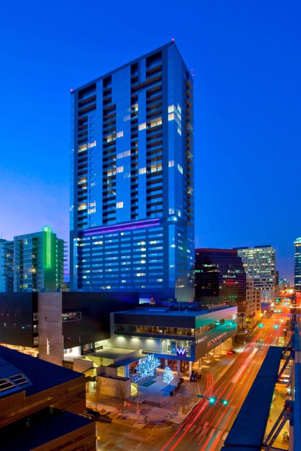 W Austin Hotel - Austin, TX, USA - Hotel Tower Night