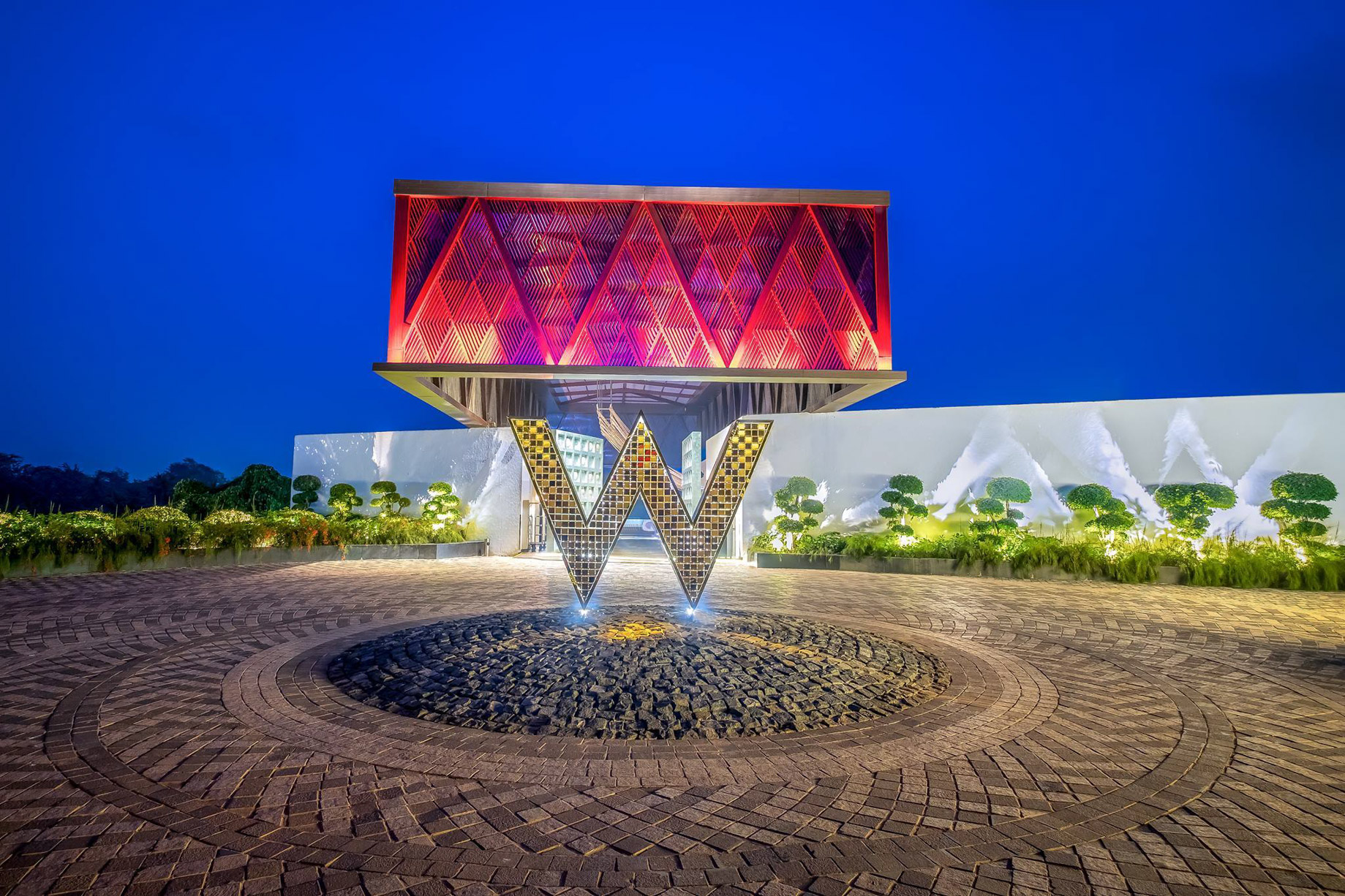 W Goa Vagator Beach Resort – Goa, India – W Front Entrance Night