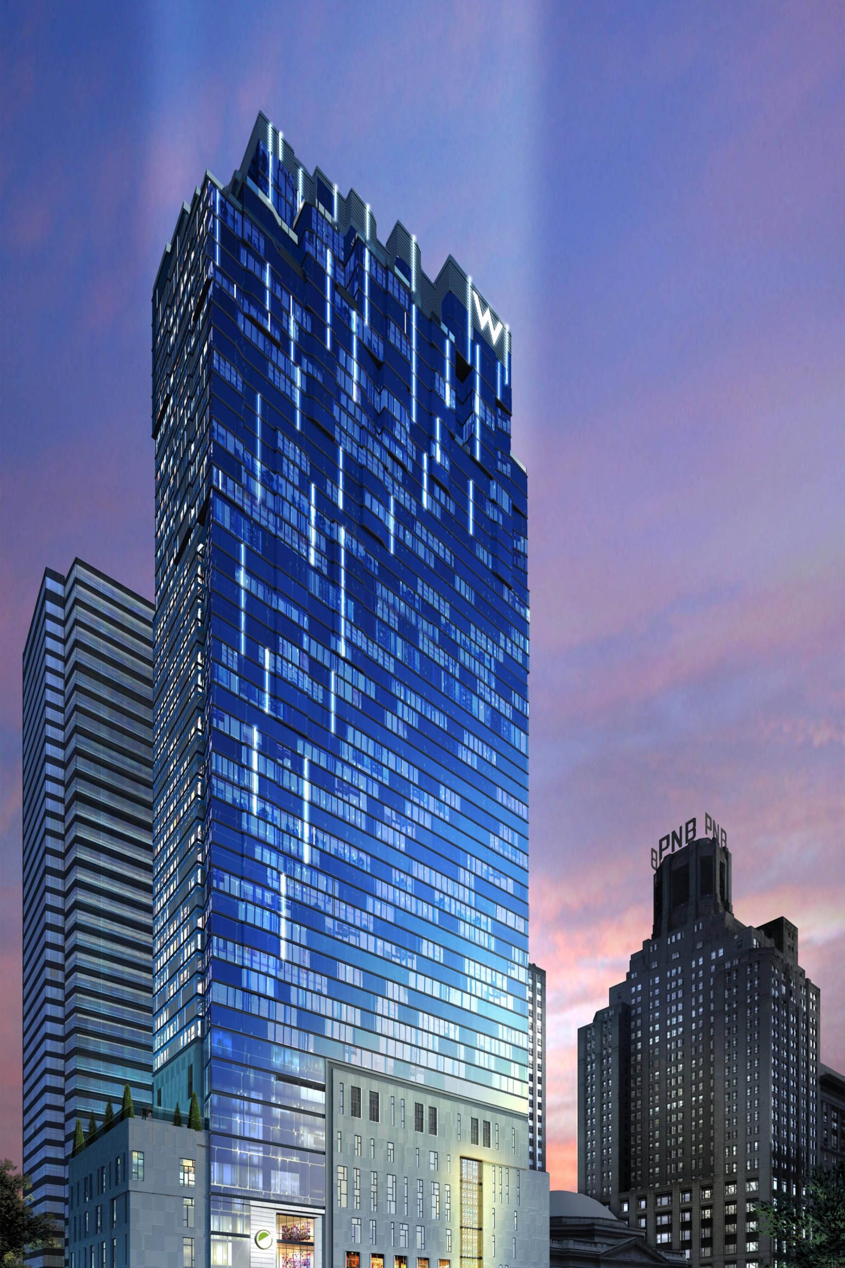 W Philadelphia Hotel – Philadelphia, PA, USA – Hotel Exterior Tower