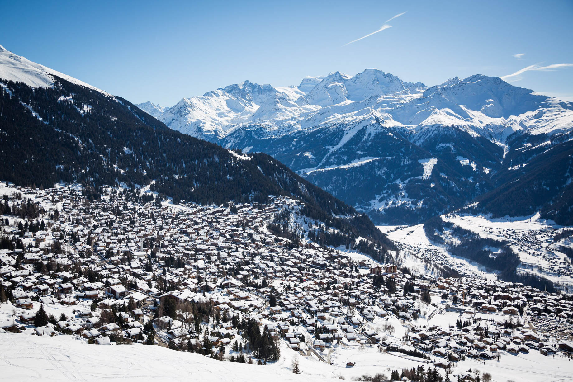 W Verbier Hotel – Verbier, Switzerland – Local Winter Aerial View