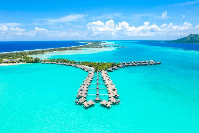The St. Regis Bora Bora Resort - Bora Bora, French Polynesia - Aerial Resort Villas