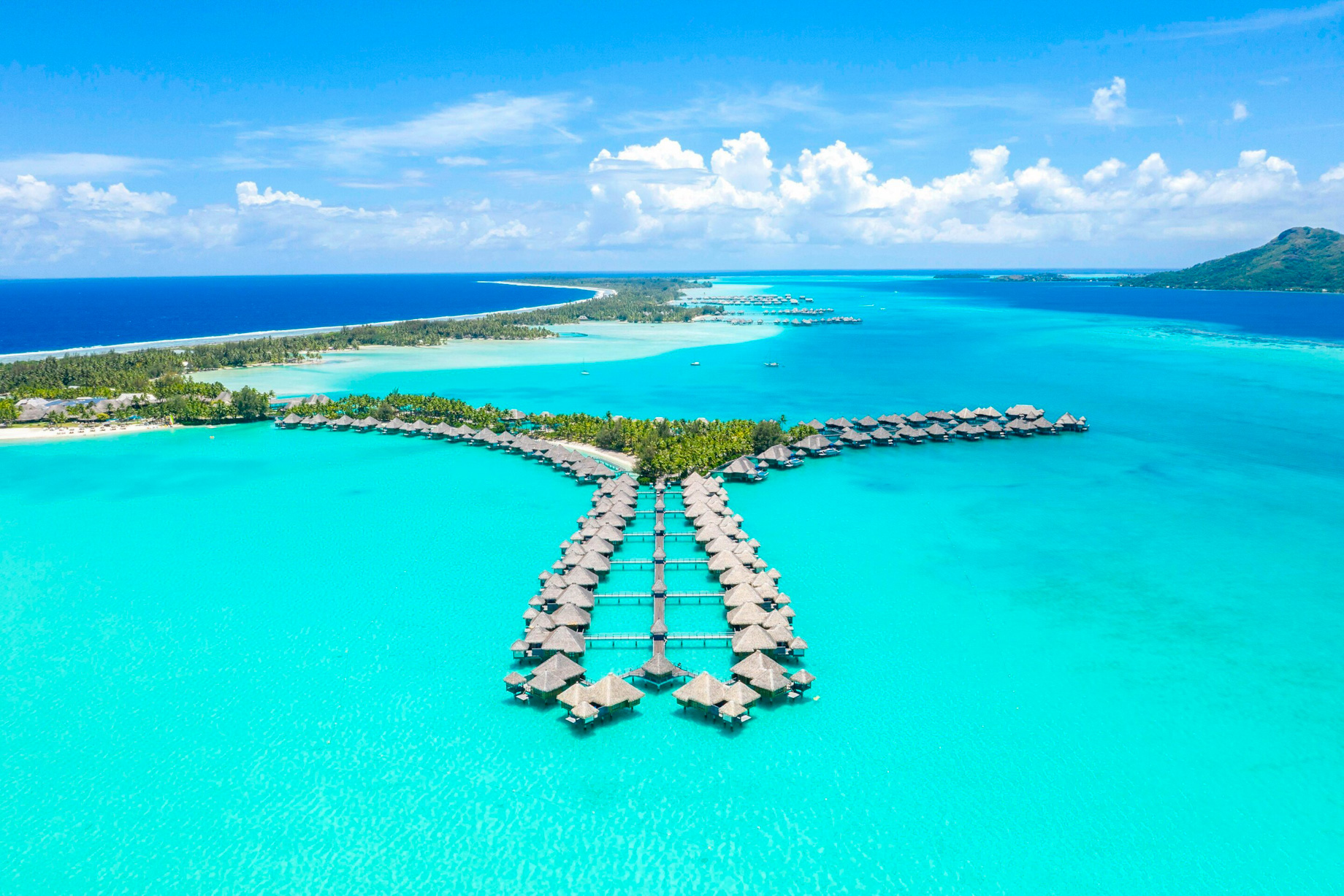 The St. Regis Bora Bora Resort – Bora Bora, French Polynesia – Aerial Resort Villas
