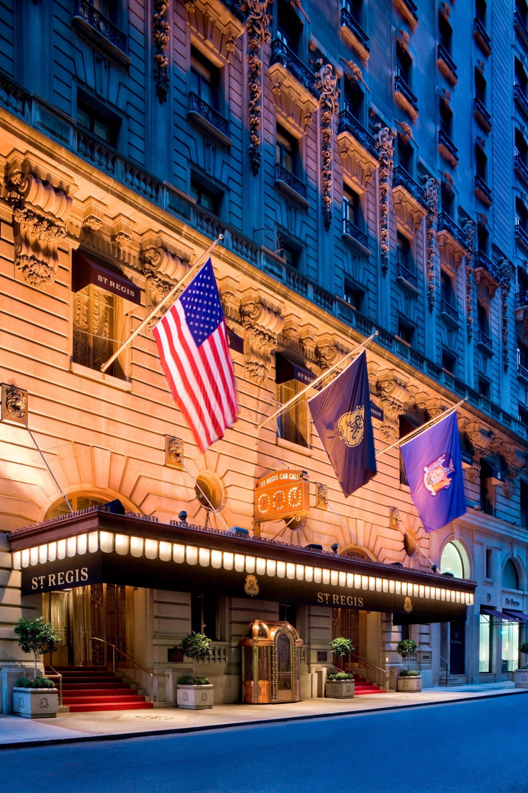 The St. Regis New York Hotel – New York, NY, USA – Night Exterior Front Entrance