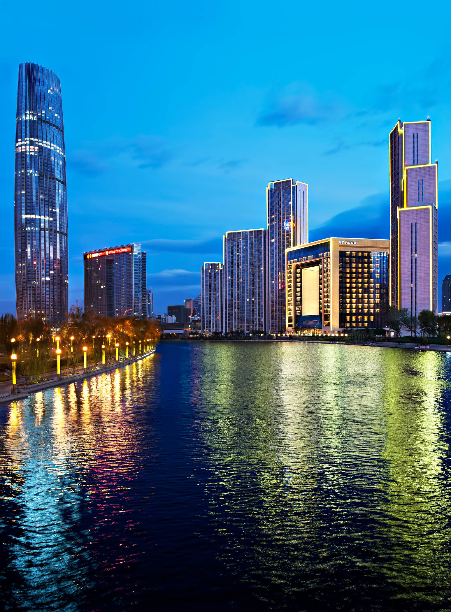 The St. Regis Tianjin Hotel – Tianjin, China – Exterior Night River View