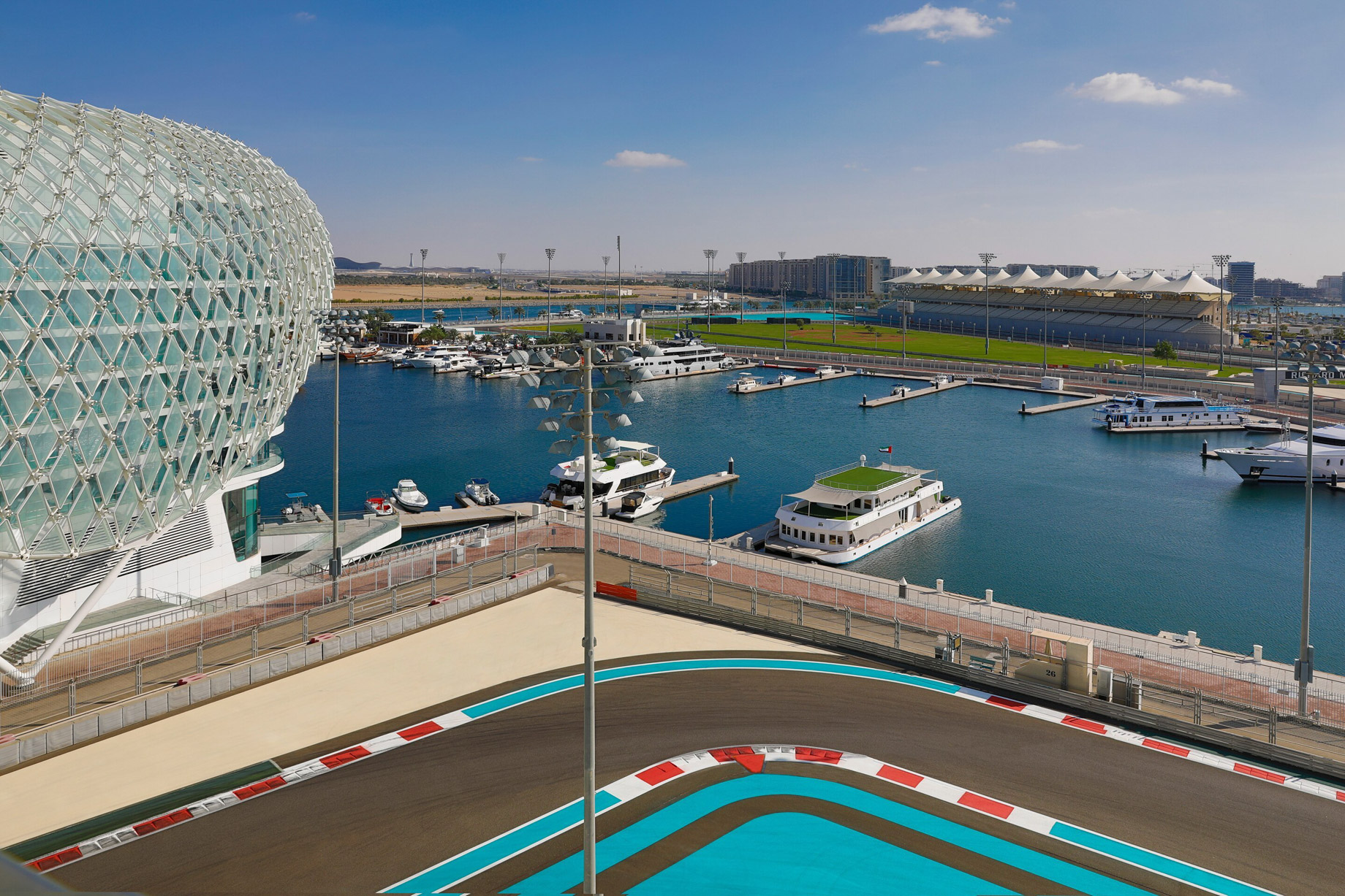 W Abu Dhabi Yas Island Hotel – Abu Dhabi, UAE – Exterior Racetrack View