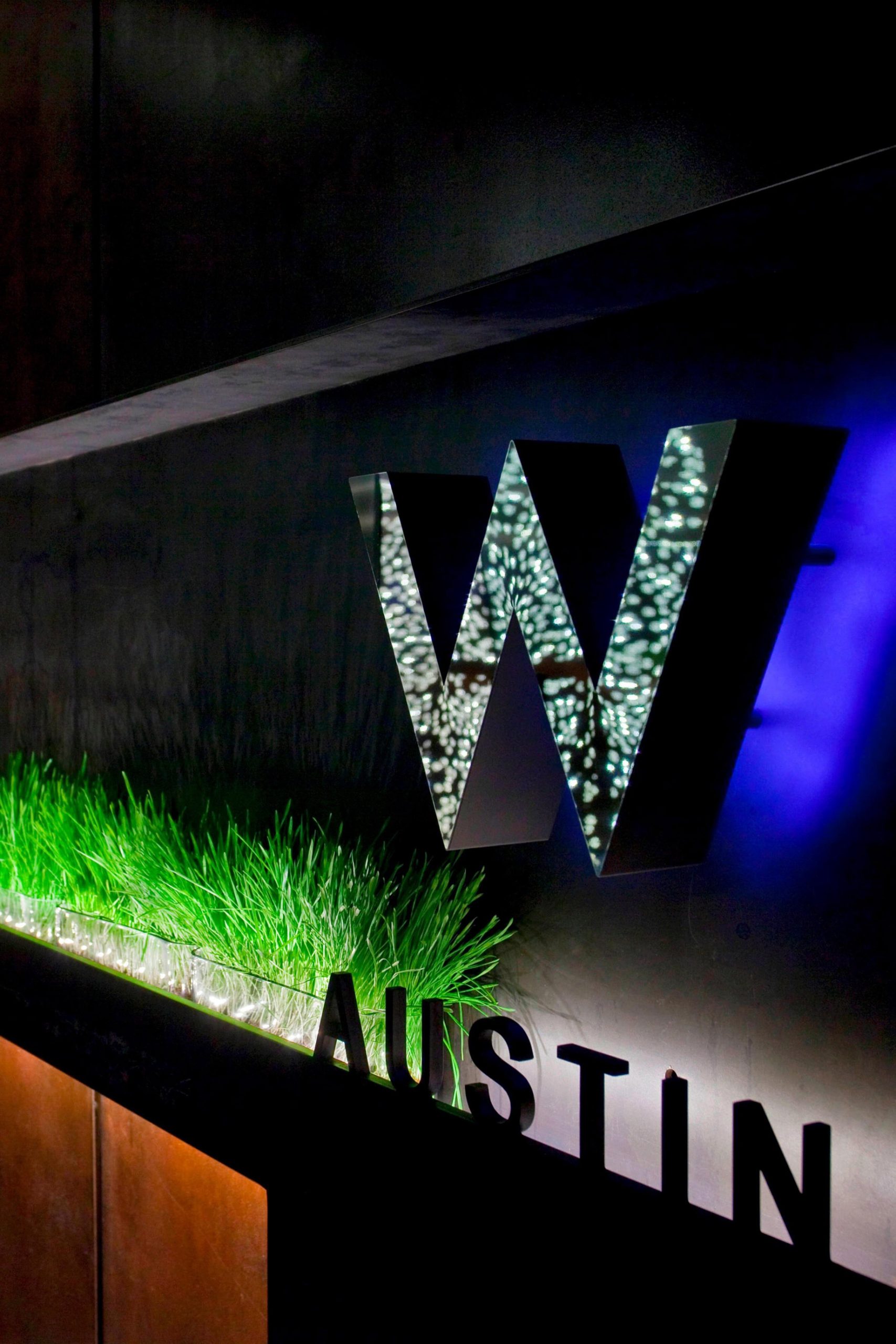 W Austin Hotel – Austin, TX, USA – W Austin Sign Exterior Night