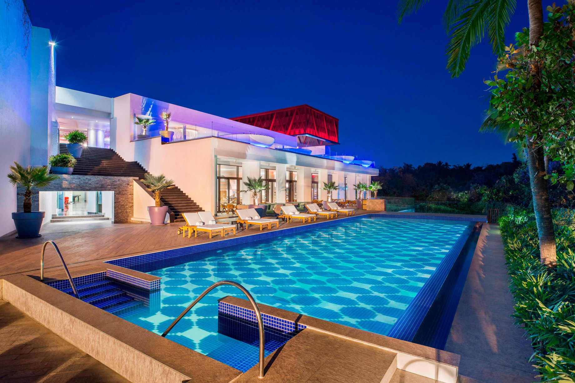 W Goa Vagator Beach Resort – Goa, India – WET Reflective Pond Night