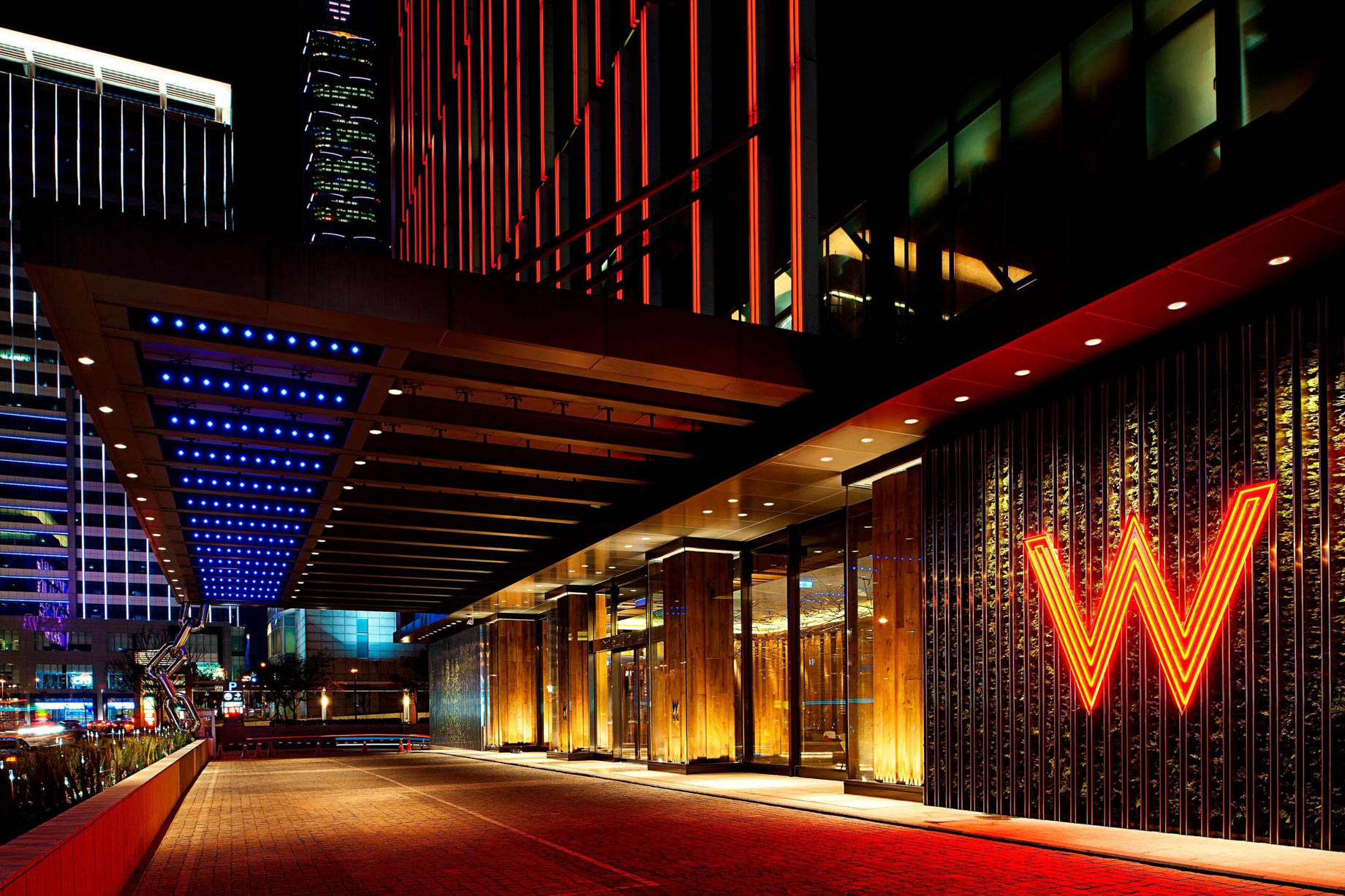 W Taipei Hotel – Taipei, Taiwan – Hotel Entrance Night