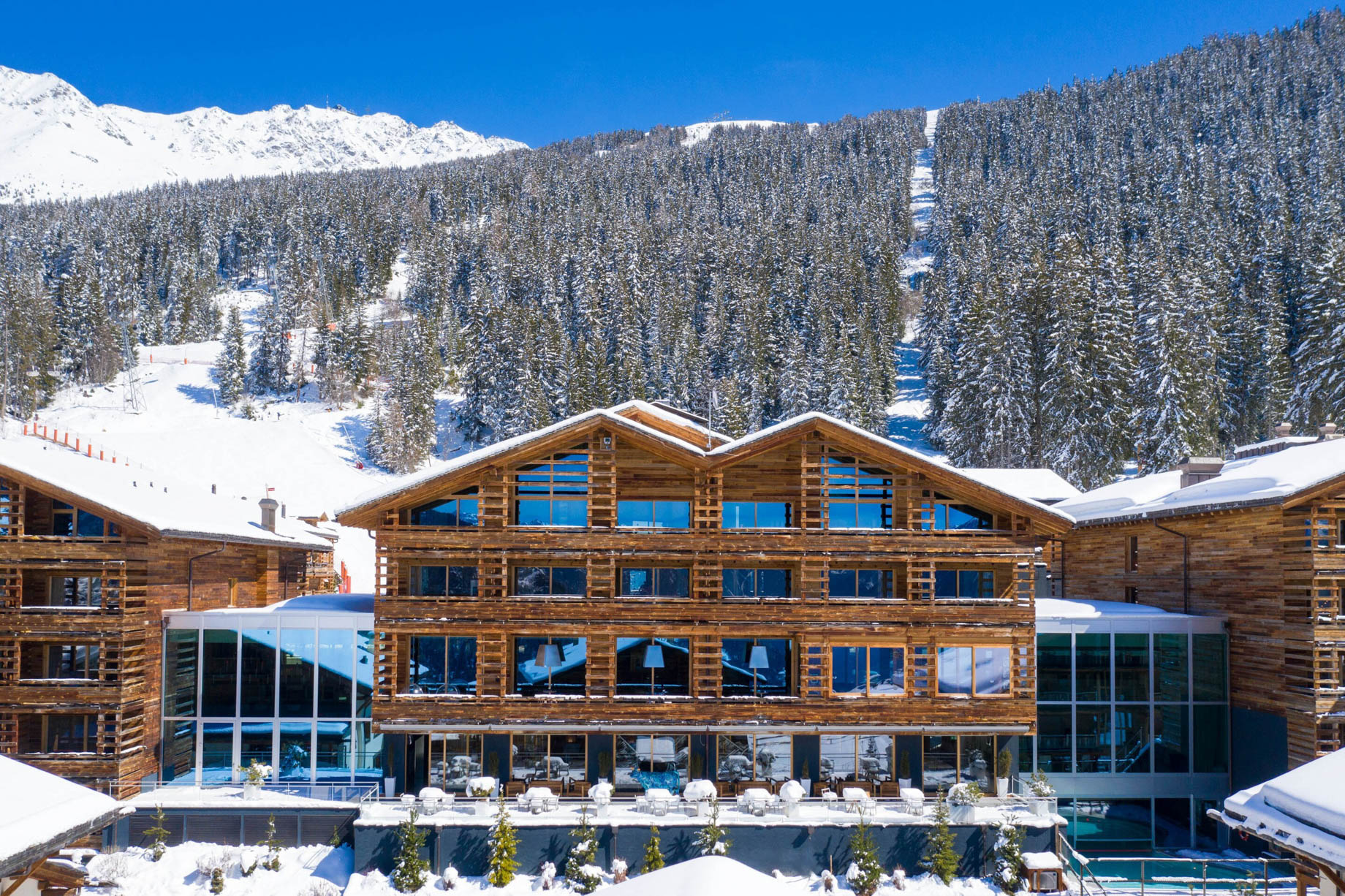 W Verbier Hotel – Verbier, Switzerland – Exterior Winter Tree View