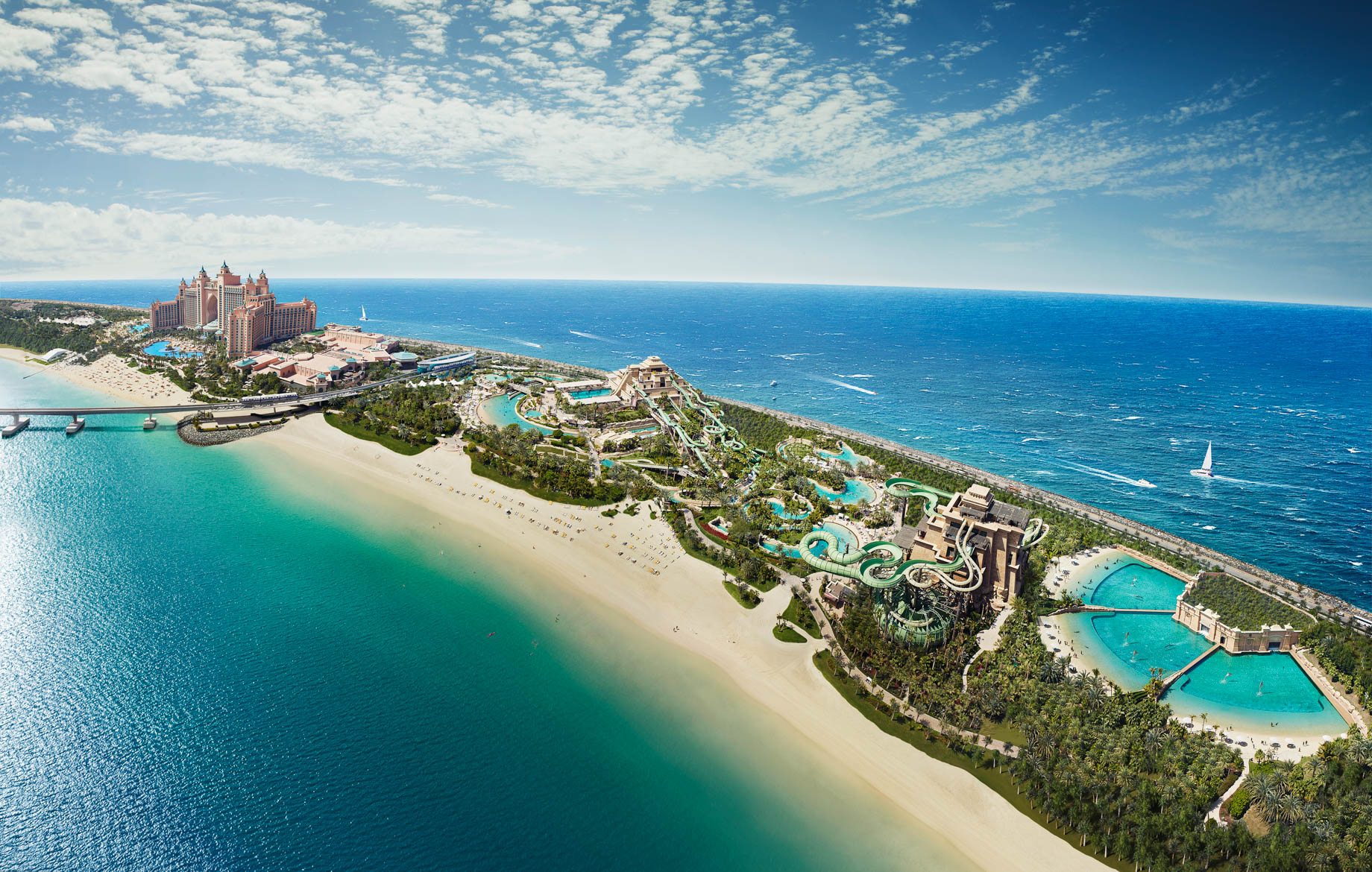 Atlantis The Palm Resort – Crescent Rd, Dubai, UAE – Aquaventure Waterpark Aerial