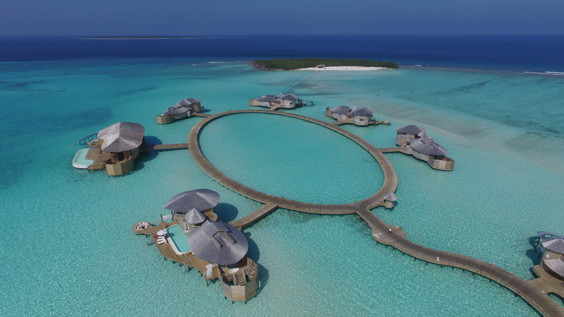 Soneva Jani Resort - Noonu Atoll, Medhufaru, Maldives - Overwater Villas Aerial