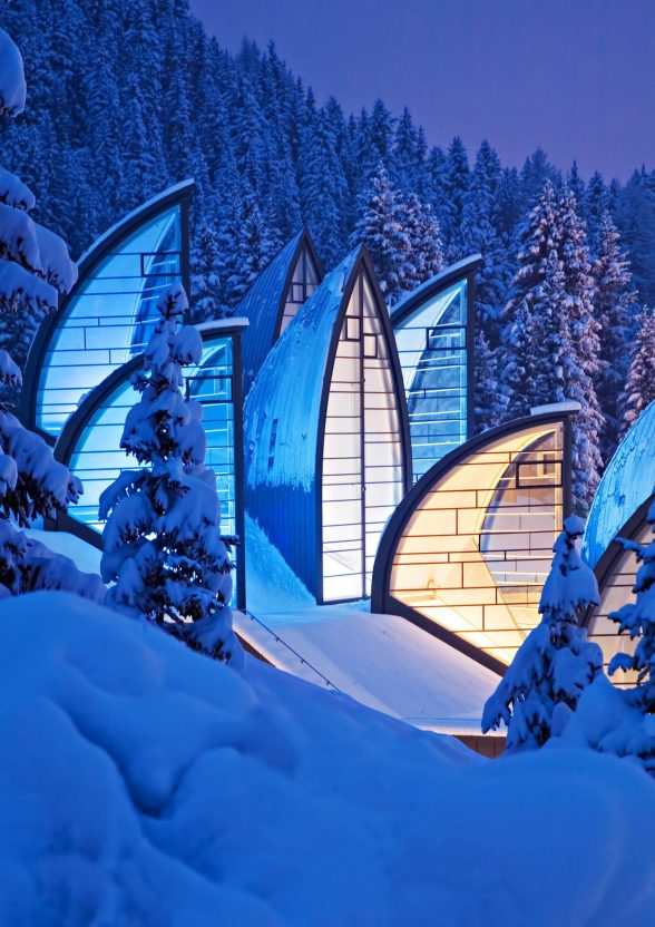 Tschuggen Grand Hotel - Arosa, Switzerland - Winter Night Snow