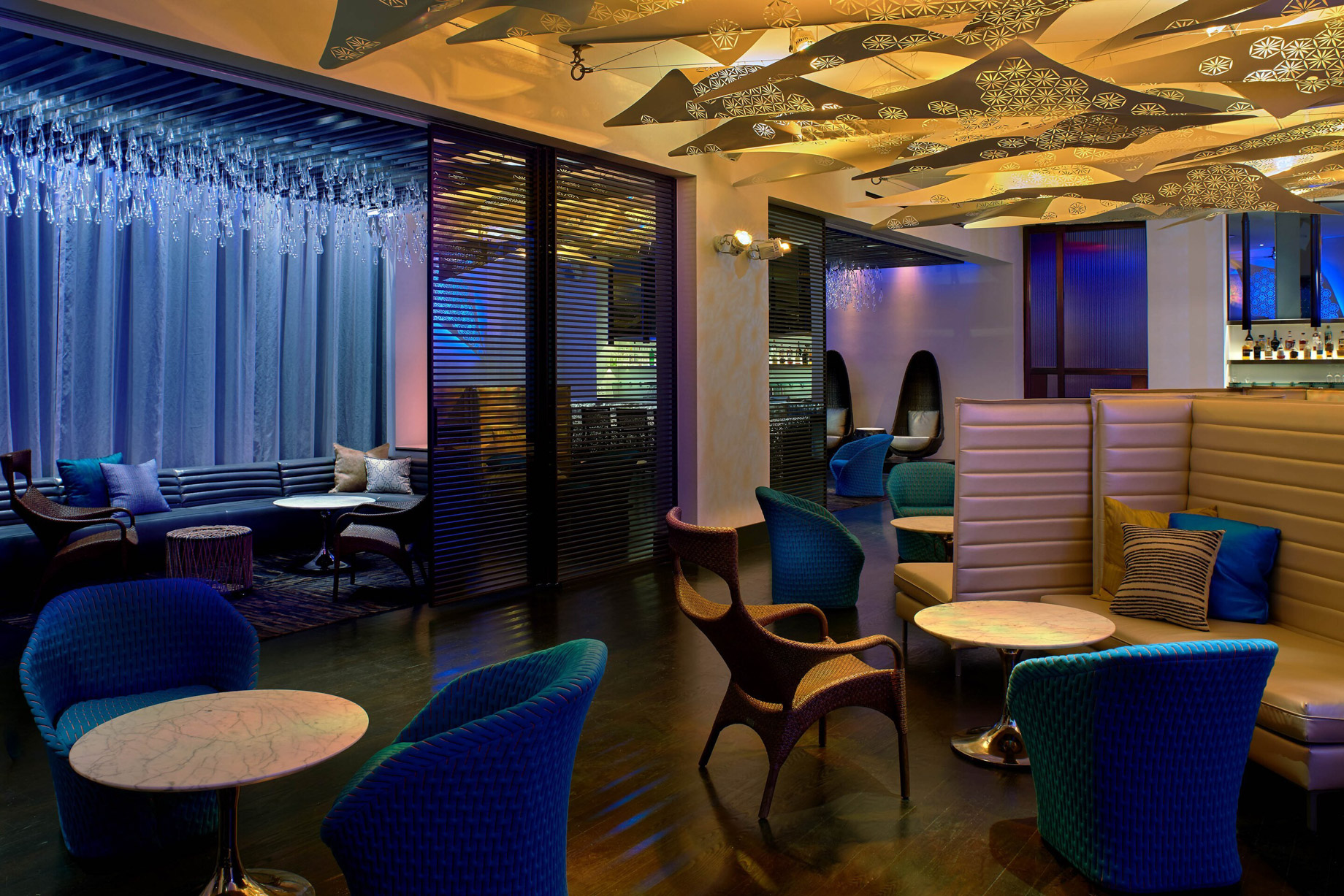 W Los Angeles West Beverly Hills Hotel – Los Angeles, CA, USA – Living Room Bar Seating