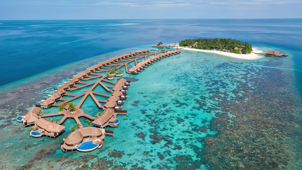 004 - W Maldives Resort - Fesdu Island, Maldives - Overwater Bungalow Aerial View