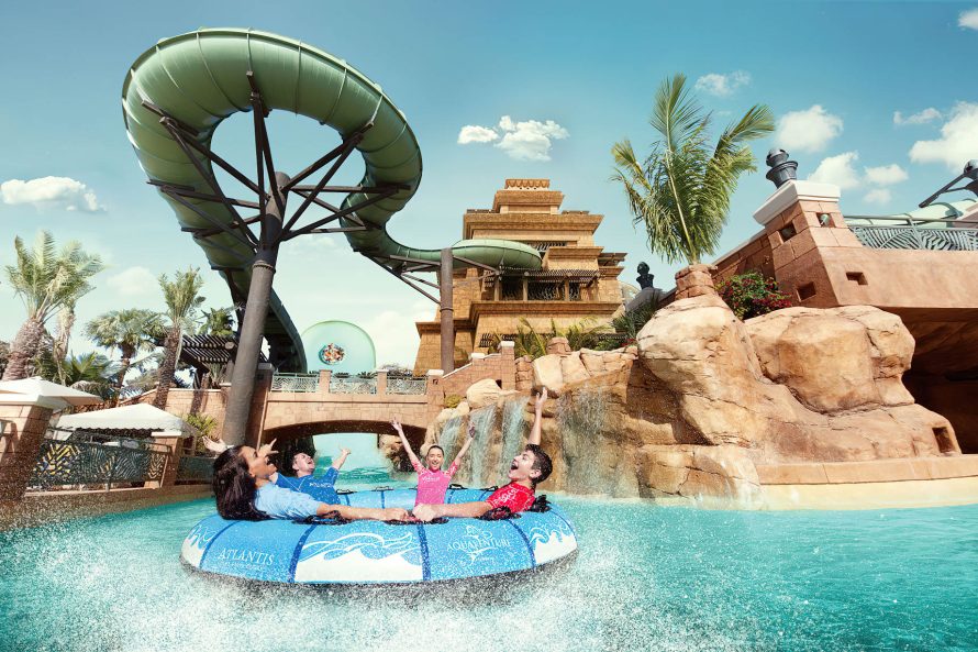 Atlantis The Palm Resort - Crescent Rd, Dubai, UAE - Aquaventure Waterpark Slide Pool