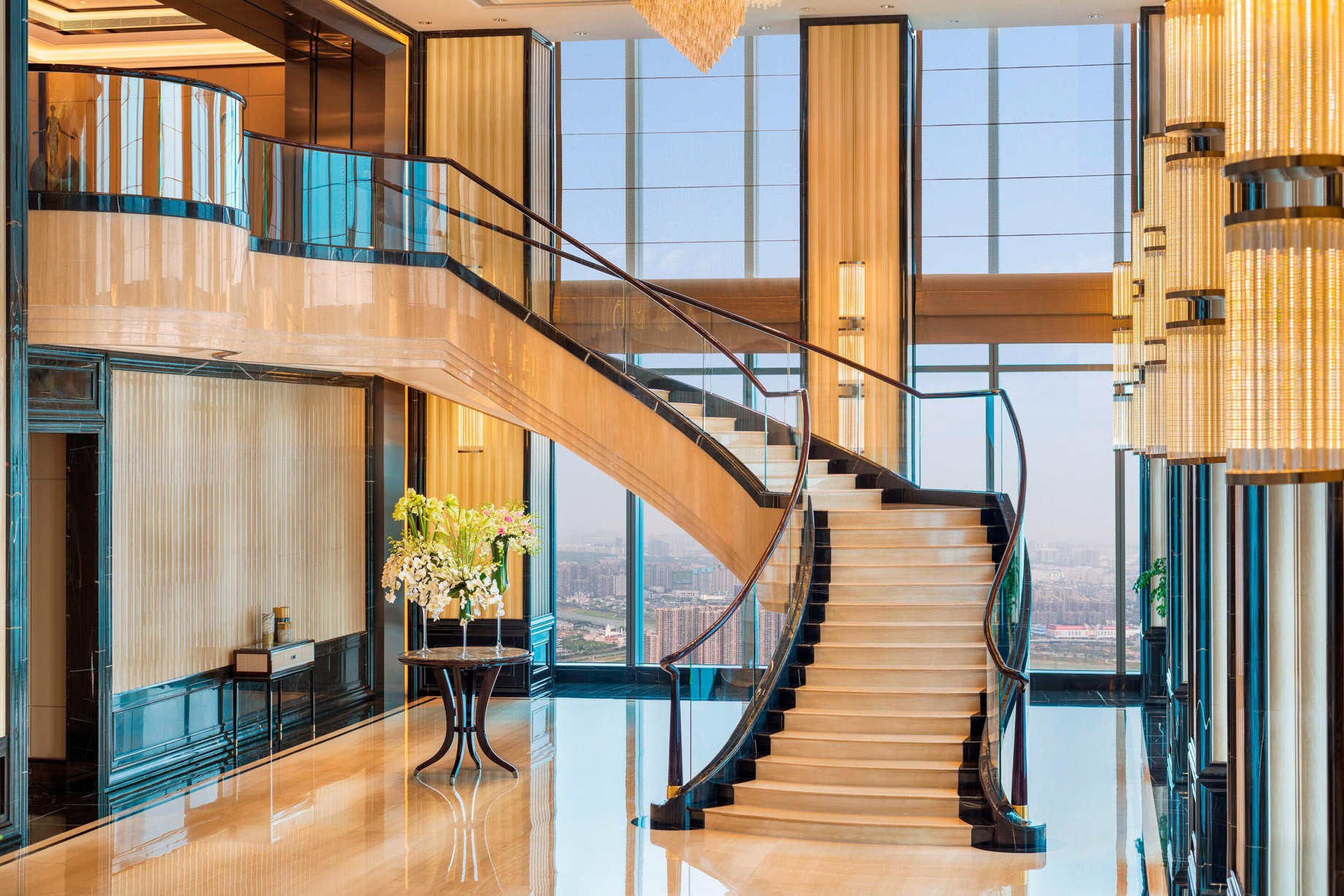 The St. Regis Changsha Hotel – Changsha, China – Lobby Grand Staircase