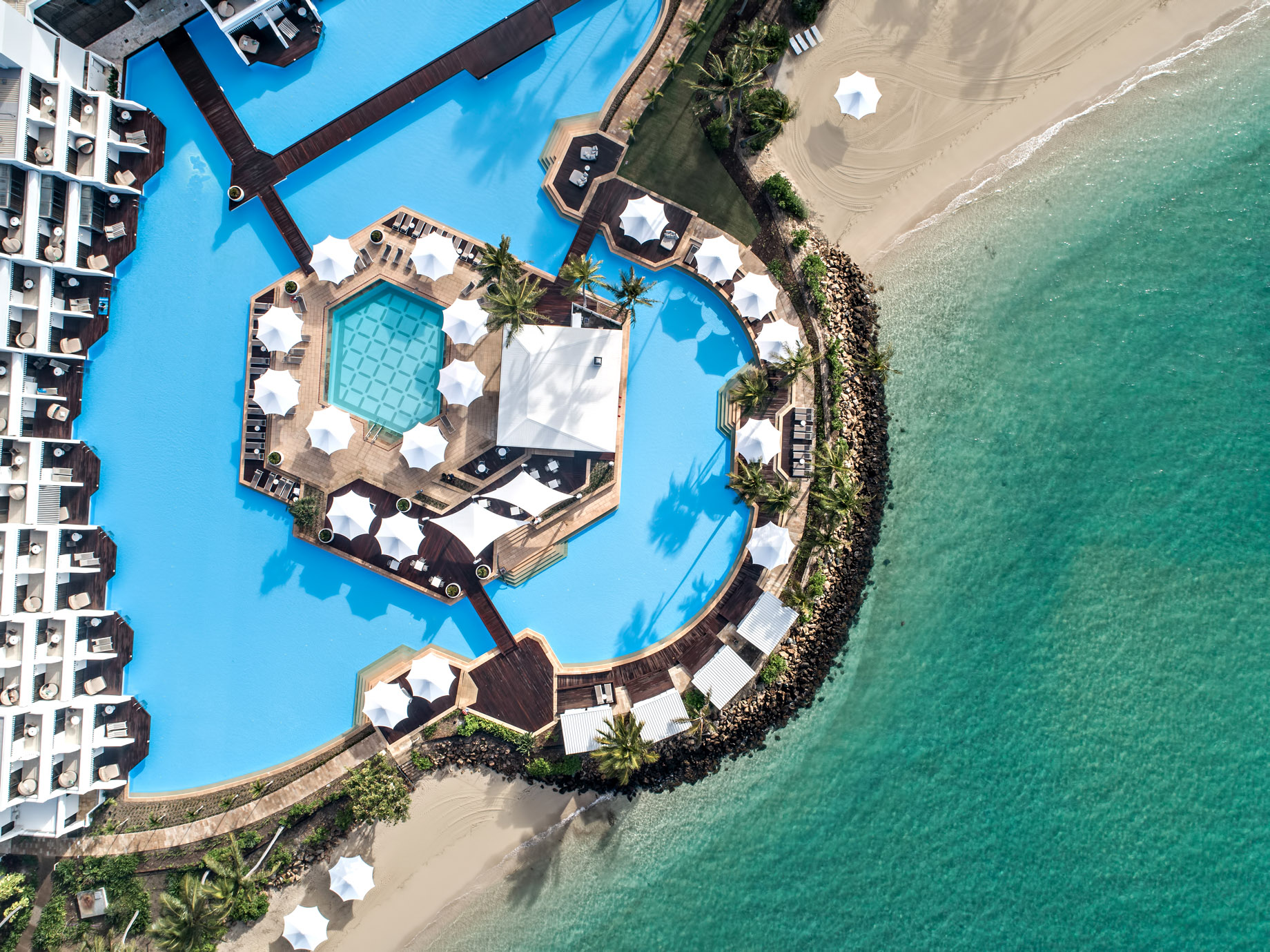 InterContinental Hayman Island Resort – Whitsunday Islands, Australia – Resort Pool Overhead View