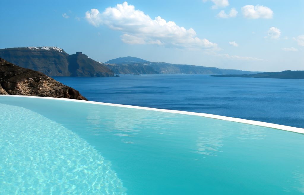 Mystique Hotel Santorini – Oia, Santorini Island, Greece - Infinity Pool View