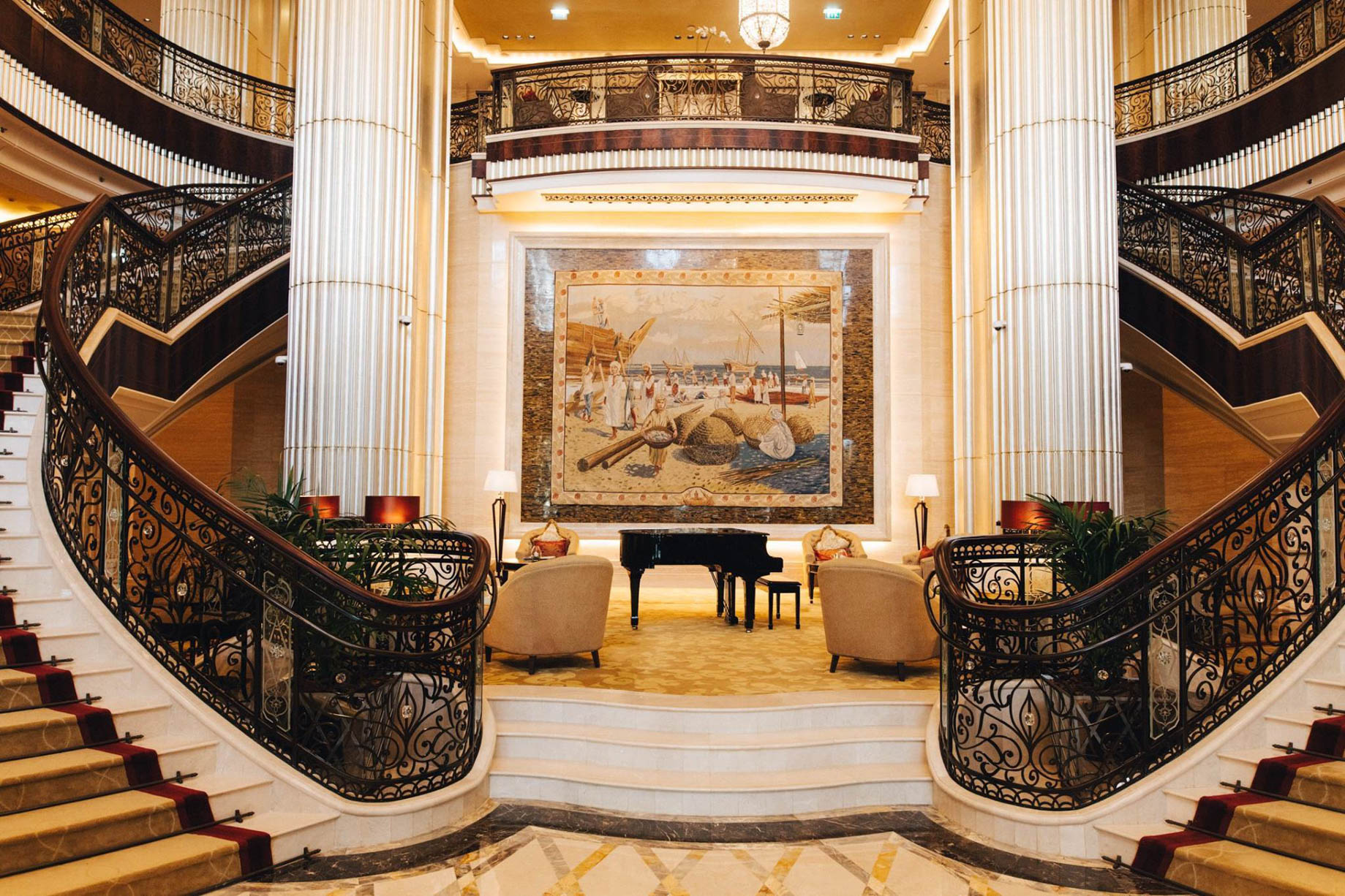 The St. Regis Abu Dhabi Hotel – Abu Dhabi, United Arab Emirates – Lobby Staircase
