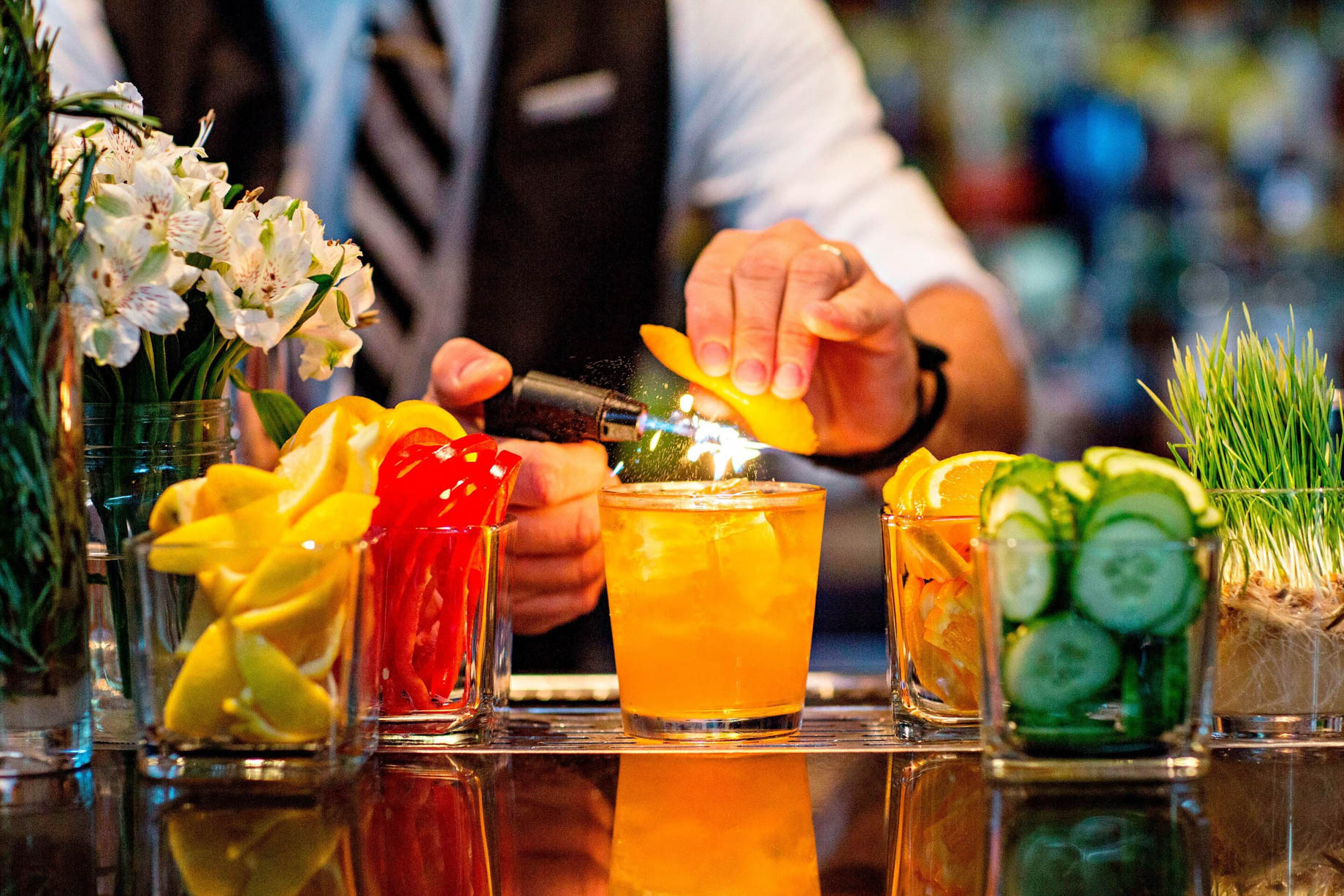 W South Beach Hotel – Miami Beach, FL, USA – Living Room Bar Cocktails