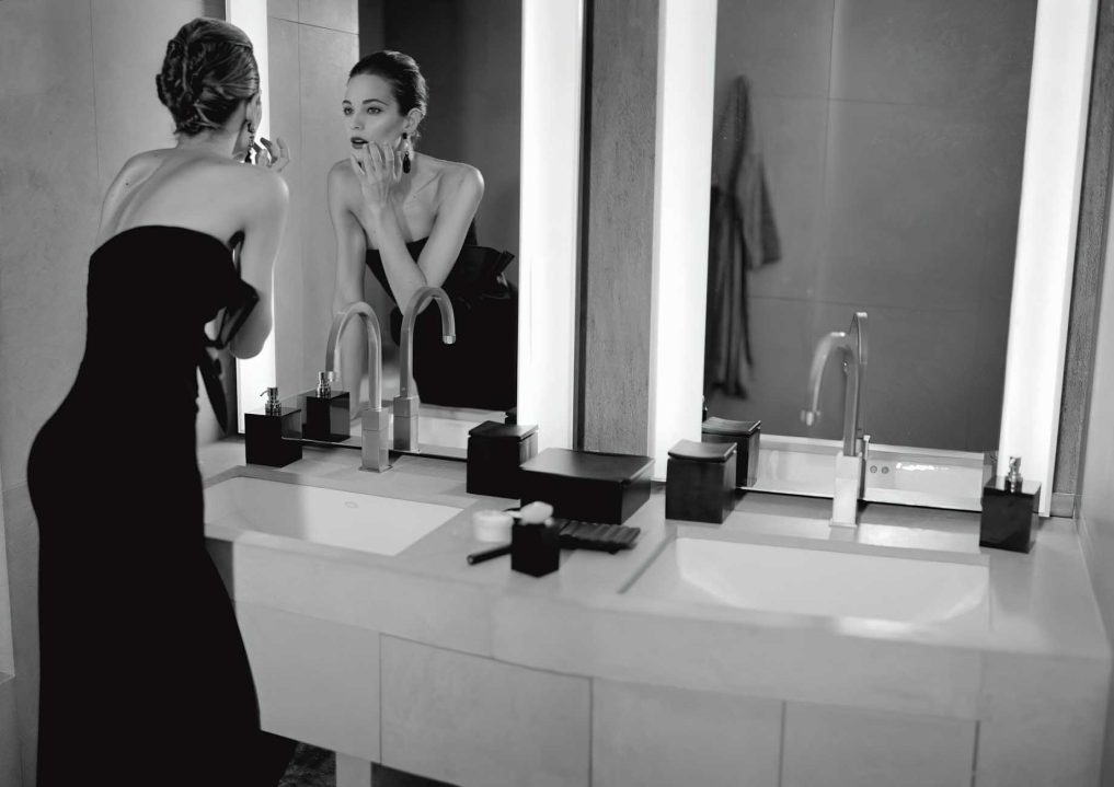 Armani Hotel Milano - Milan, Italy - Beautiful Girl in Black Evening Dress