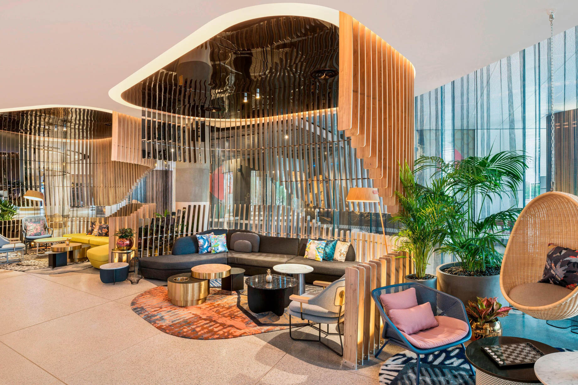 W Brisbane Hotel - Brisbane, Australia - Living Room Bar Seating