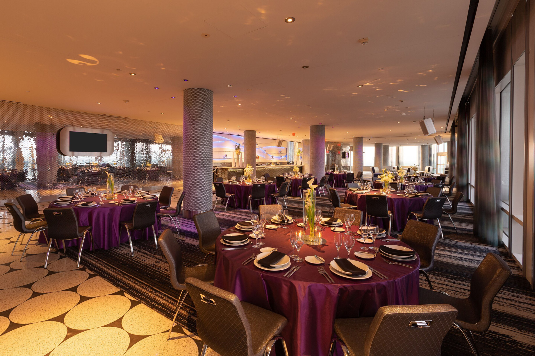 W Dallas Victory Hotel – Dallas, TX, USA – Altitude Banquet Setup Tables
