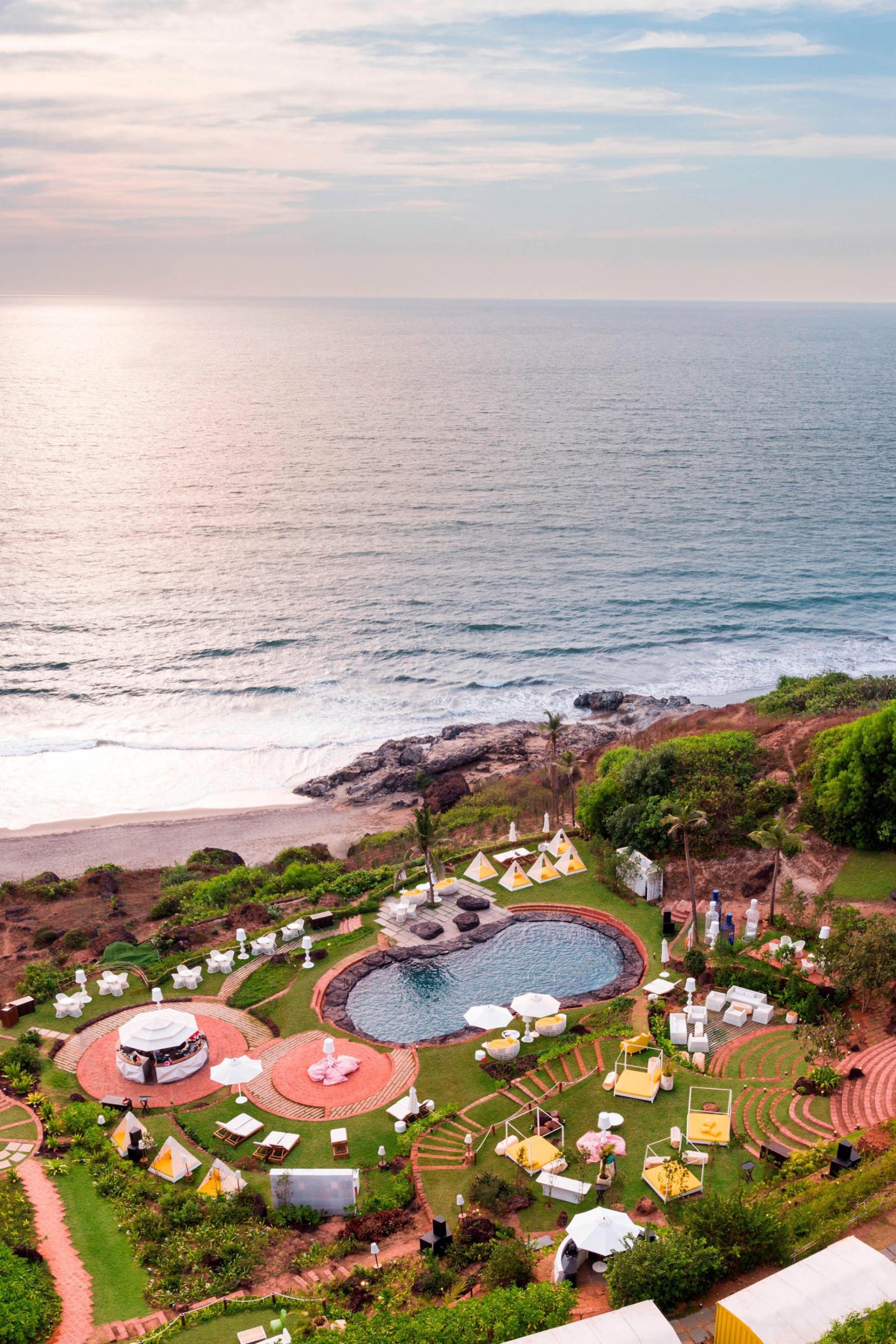 W Goa Vagator Beach Resort – Goa, India – ROCKPOOL Aerial View