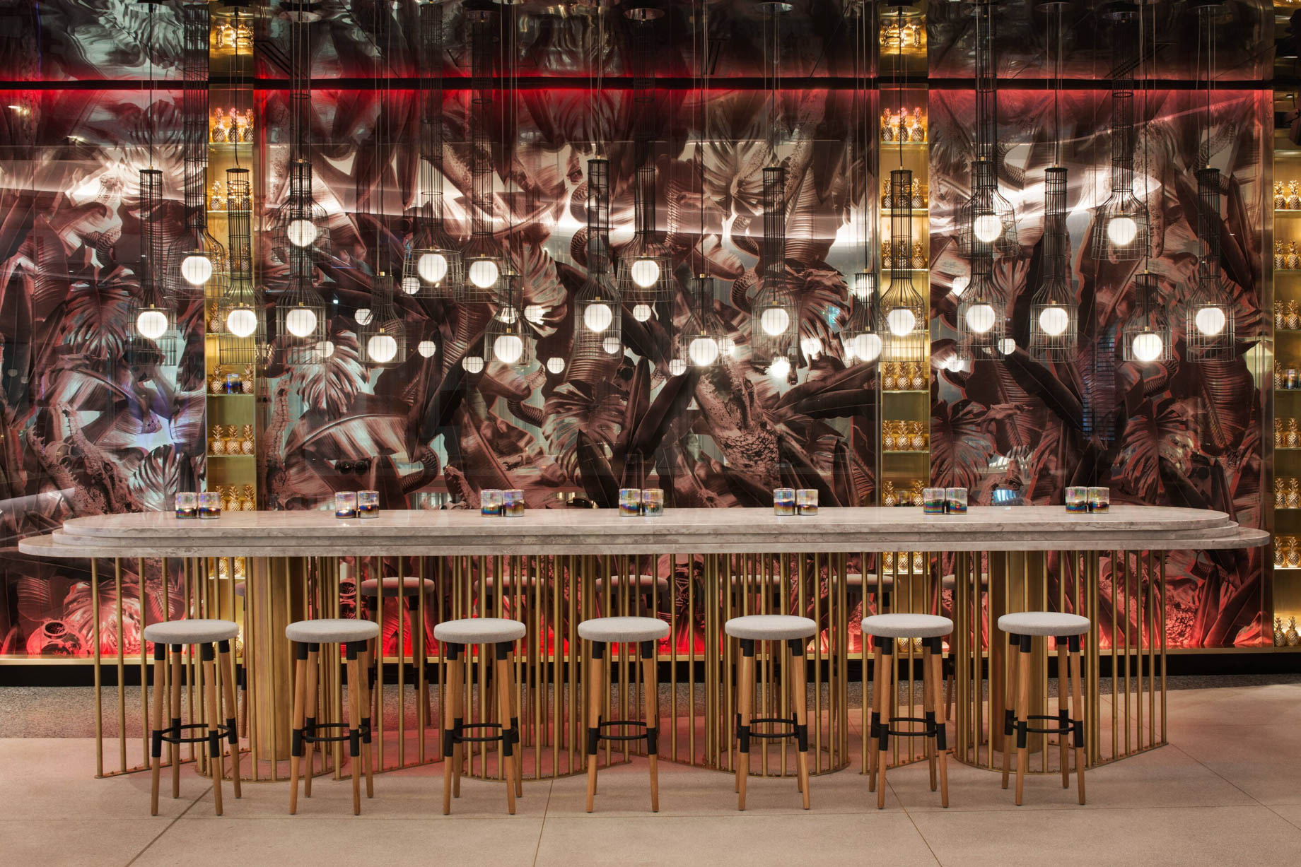 W Brisbane Hotel – Brisbane, Australia – Living Room Bar Stool Area