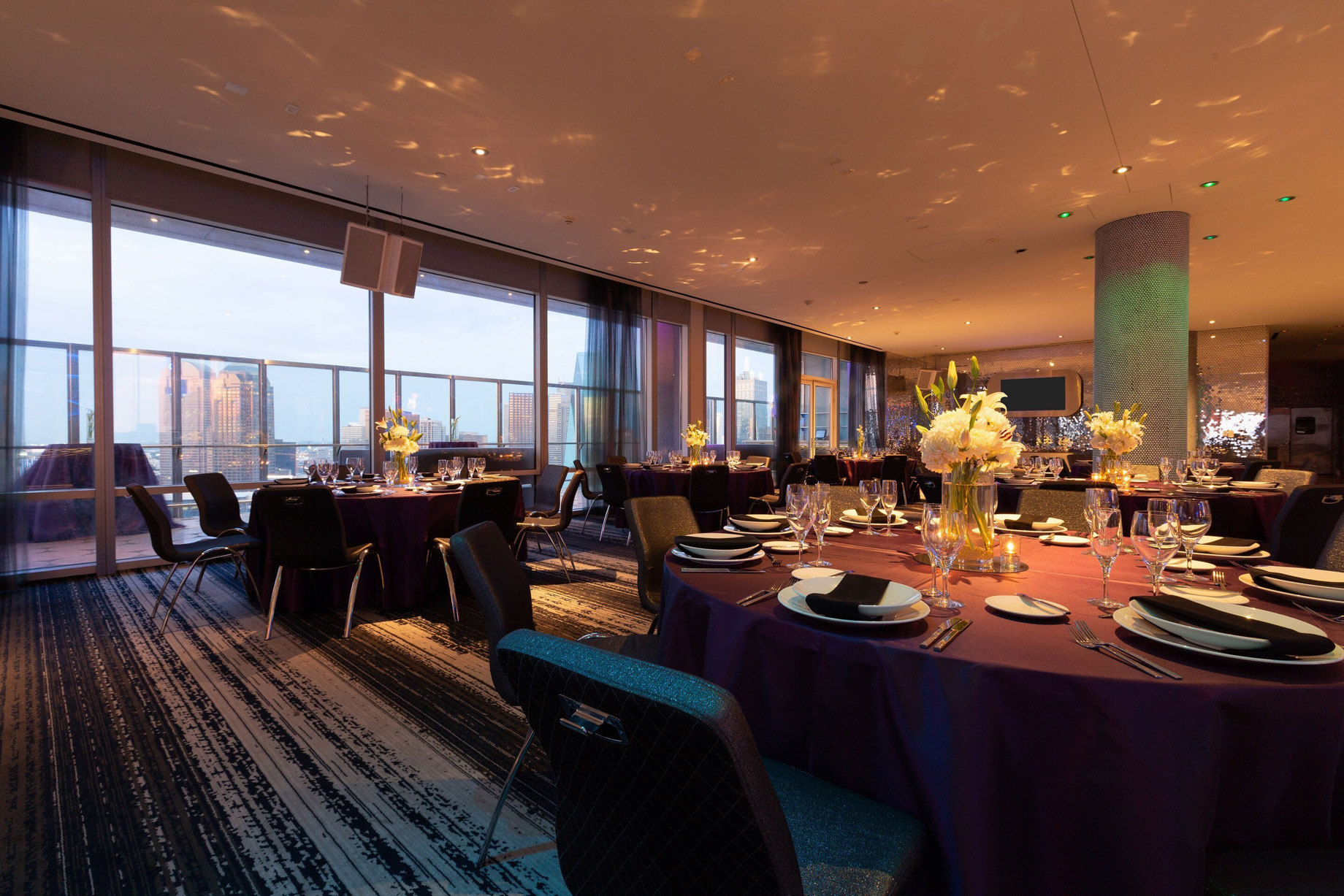 W Dallas Victory Hotel – Dallas, TX, USA – Altitude Room Banquet Setup